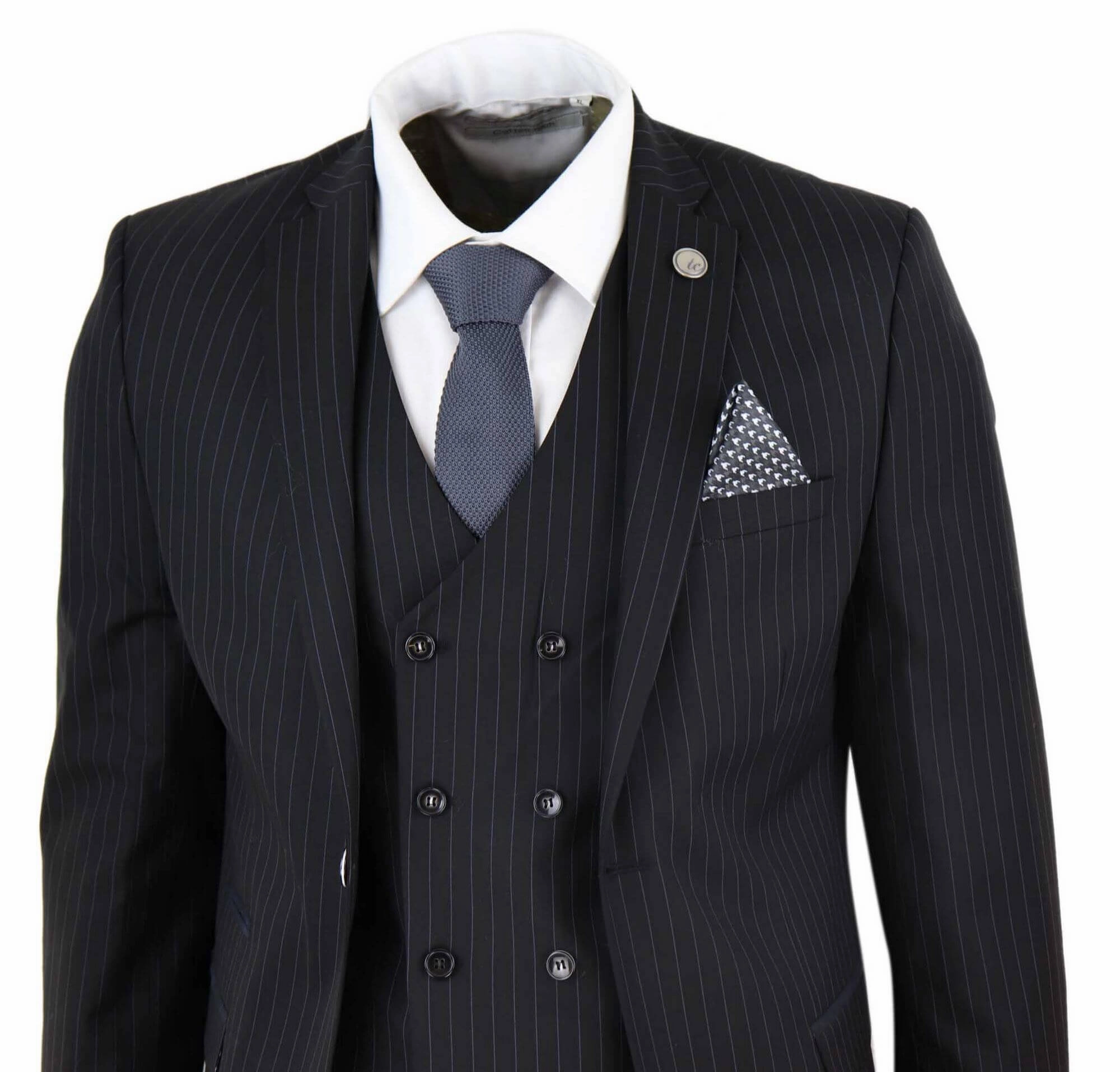 3 Piece Suit Gatsby 1920s Gangster Pinstripe