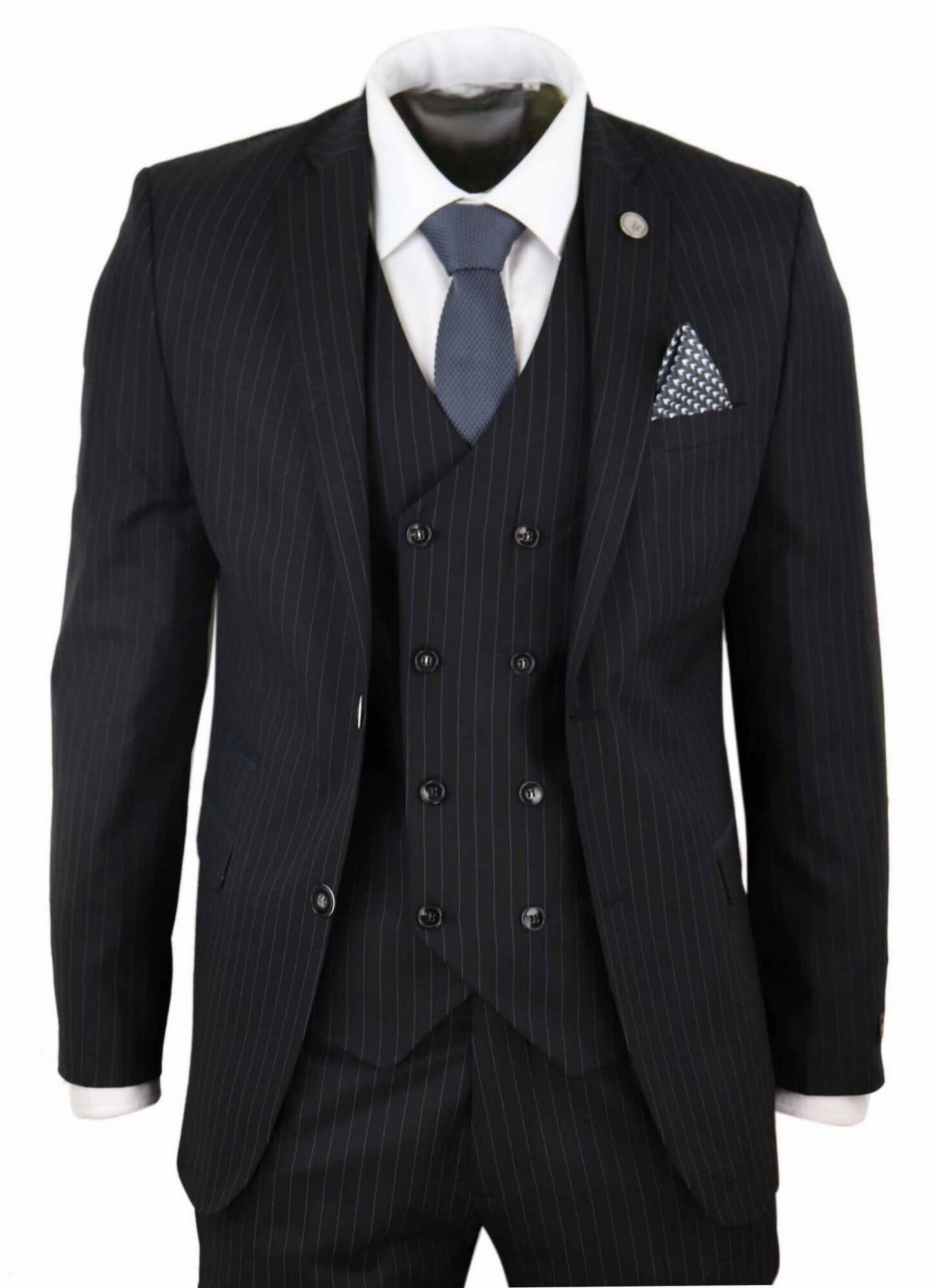 3 Piece Suit Gatsby 1920s Gangster Pinstripe