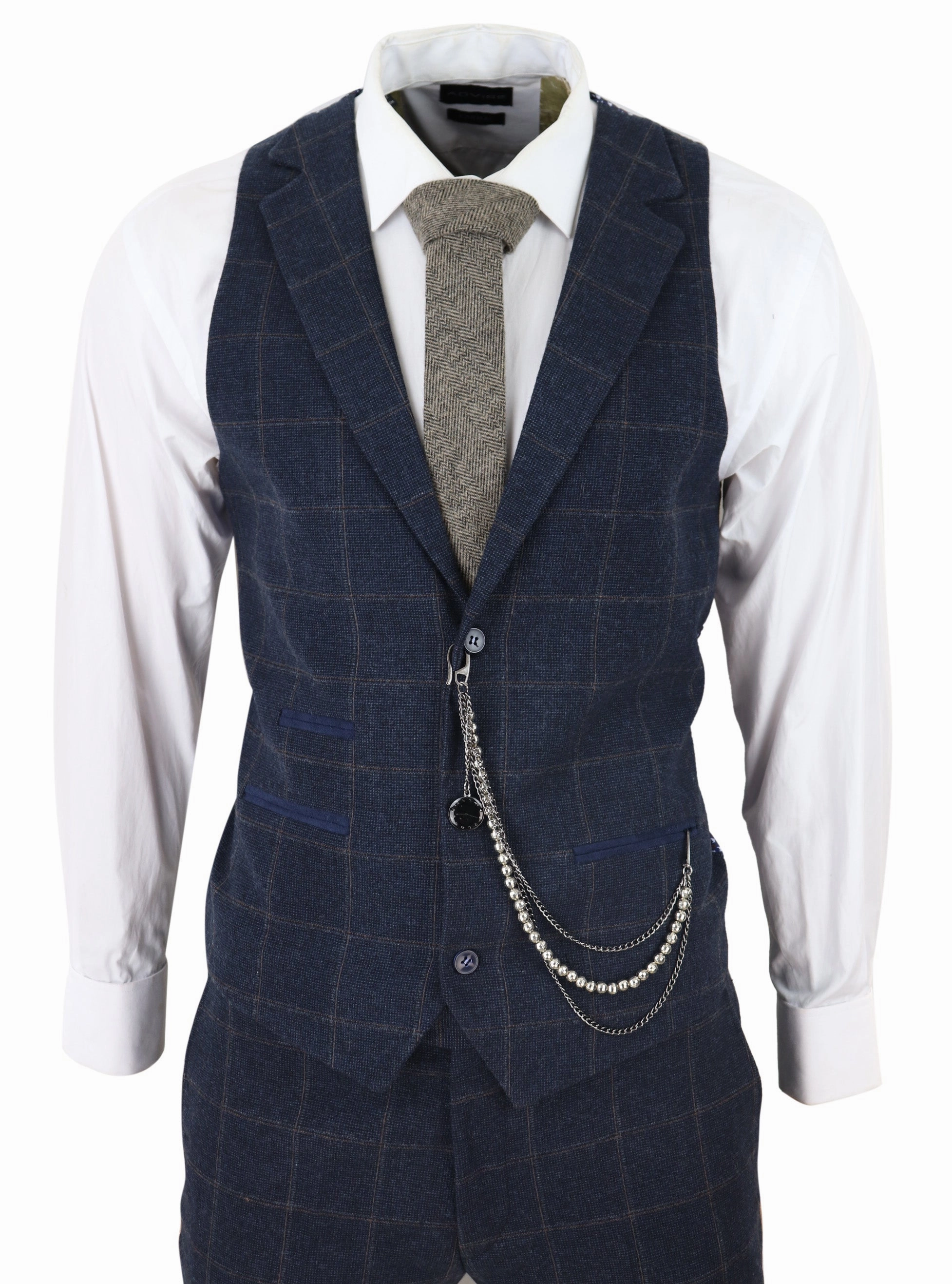 3 Piece Suit Wool Tweed Herringbone