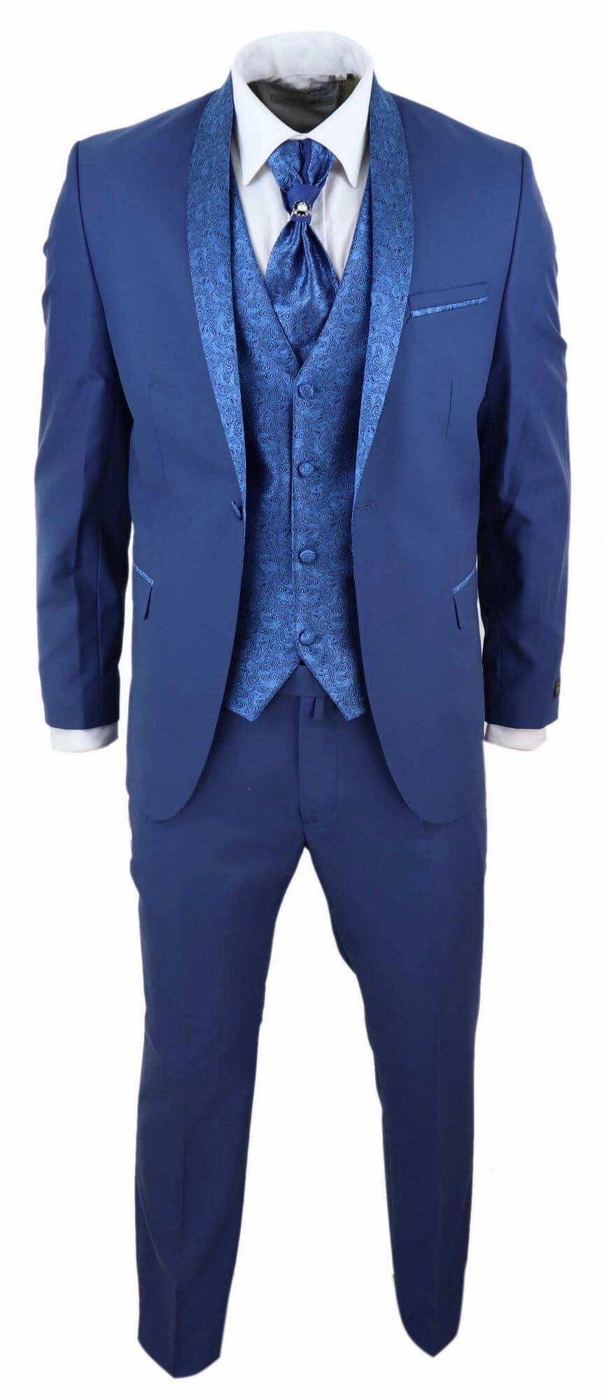 4 Piece Wedding Suit Groom Cravat |