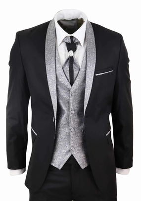4 Piece Wedding Suit Groom Cravat |