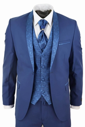 4 Piece Wedding Suit Groom Cravat |