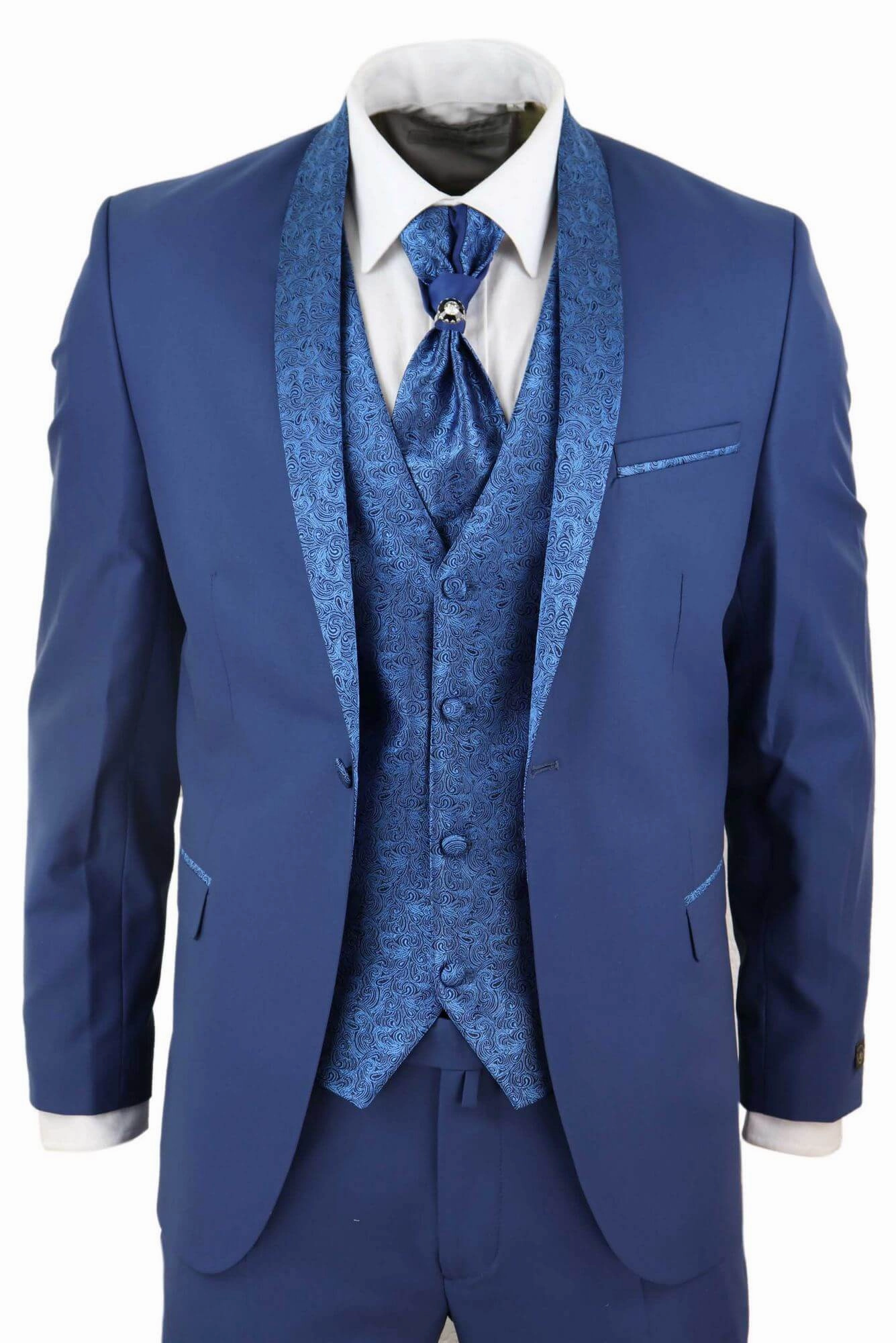 4 Piece Wedding Suit Groom Cravat |