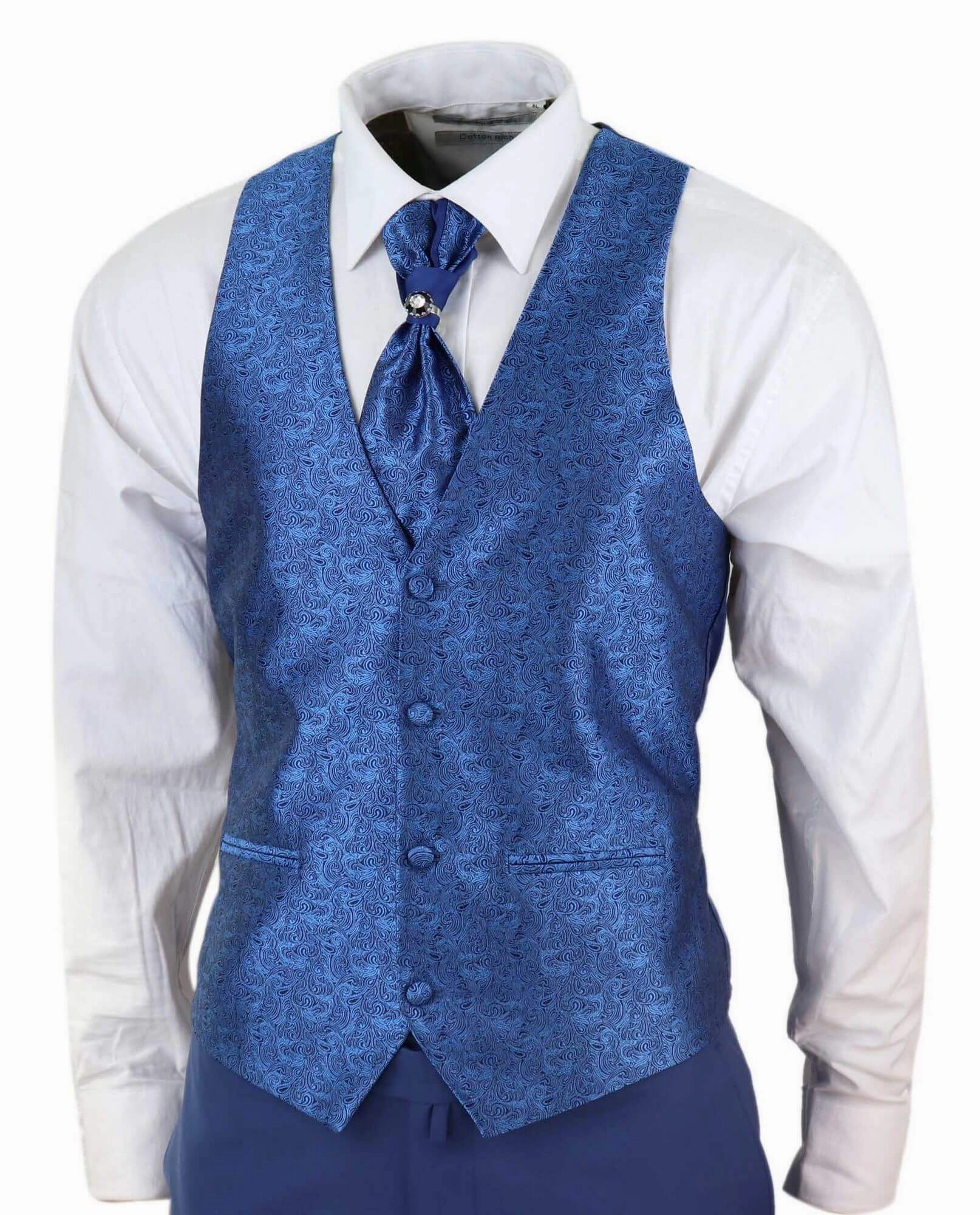 4 Piece Wedding Suit Groom Cravat |