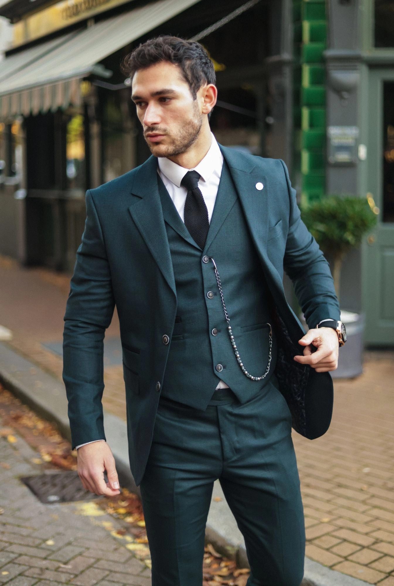 AK-07 Herringbone Tweed 3 Piece Suit
