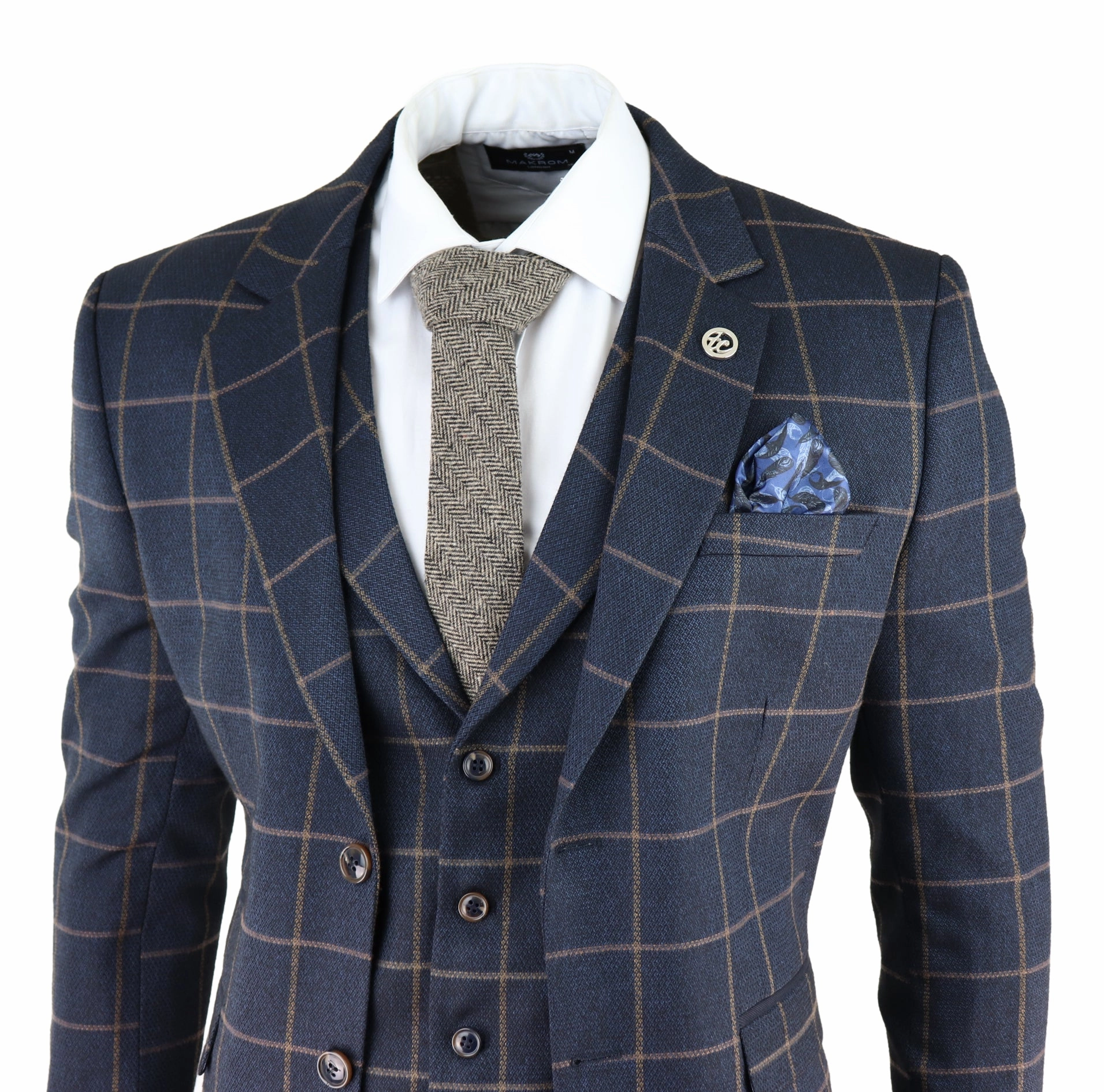 AK-15 Herringbone Tweed 3 Piece Suit