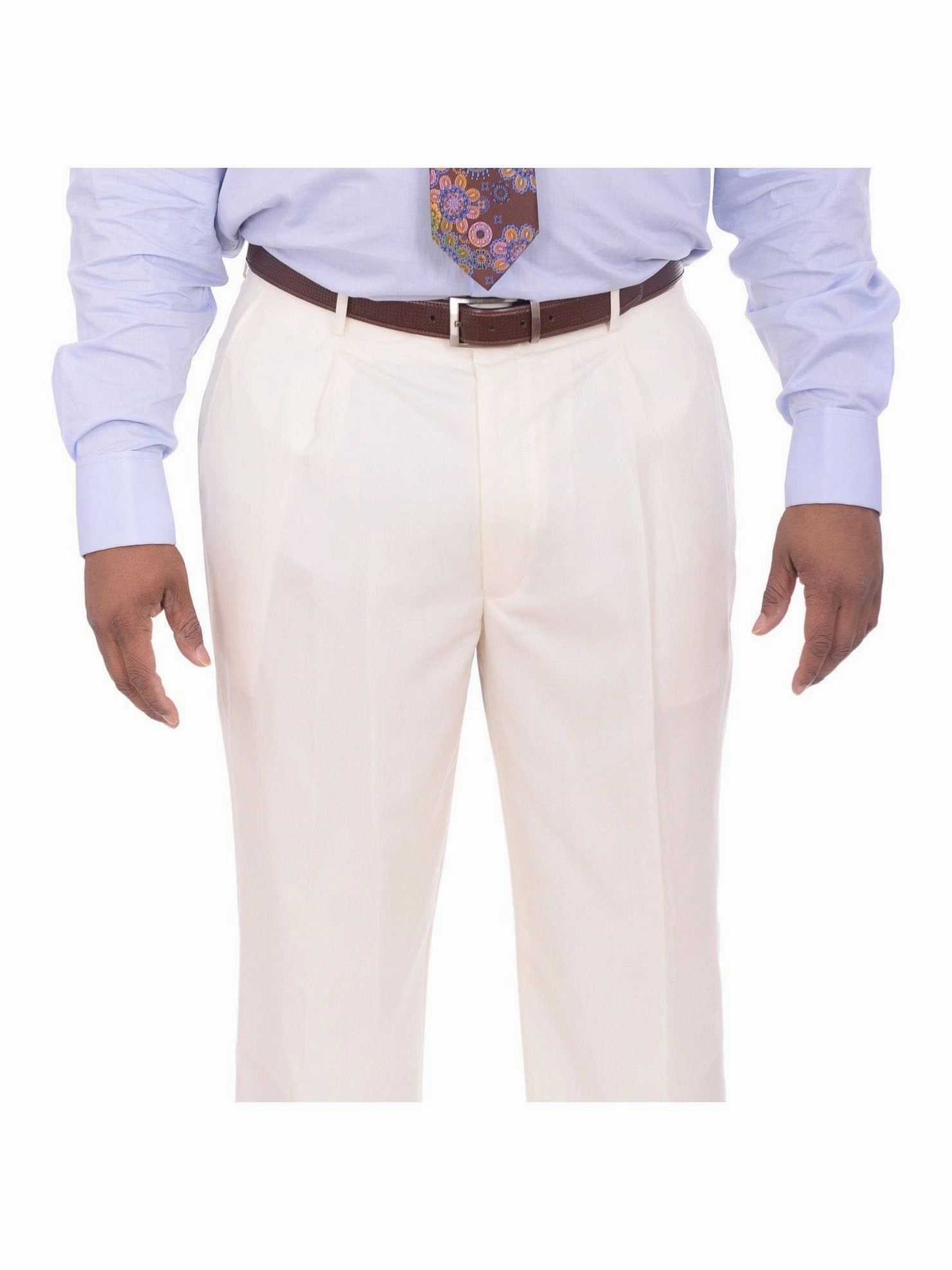 Apollo King Solid Off White Cream 6-on-2 Double Breasted Wool Suit