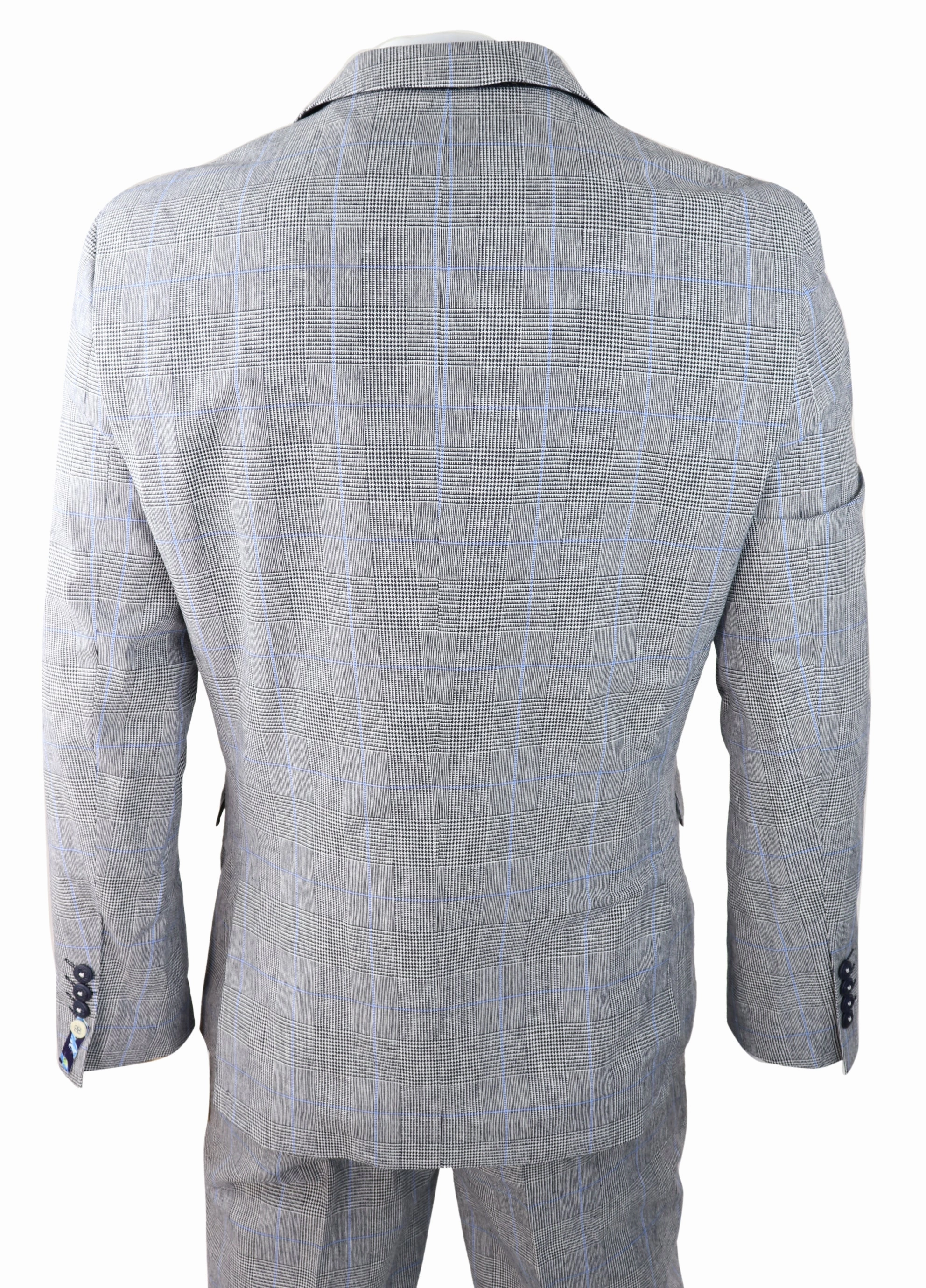 Arriga 3 Piece Summer Wedding Suit Grey Check