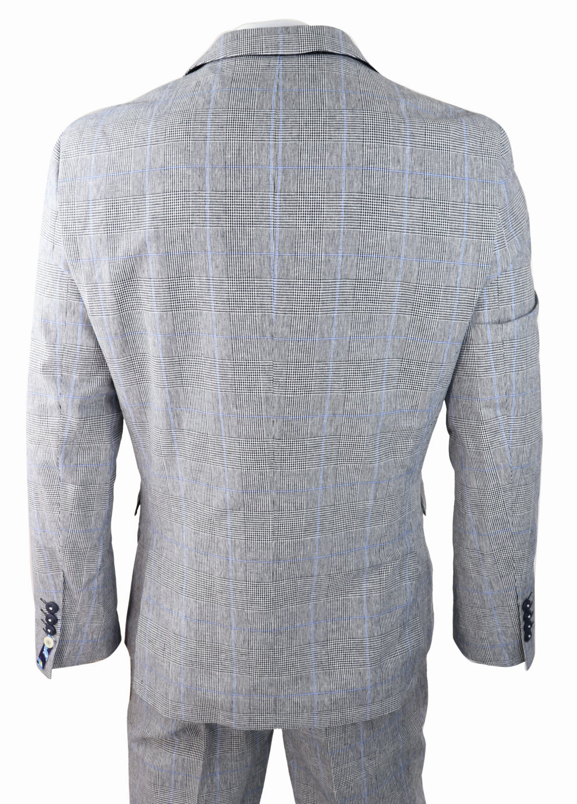 Arriga 3 Piece Summer Wedding Suit Grey Check