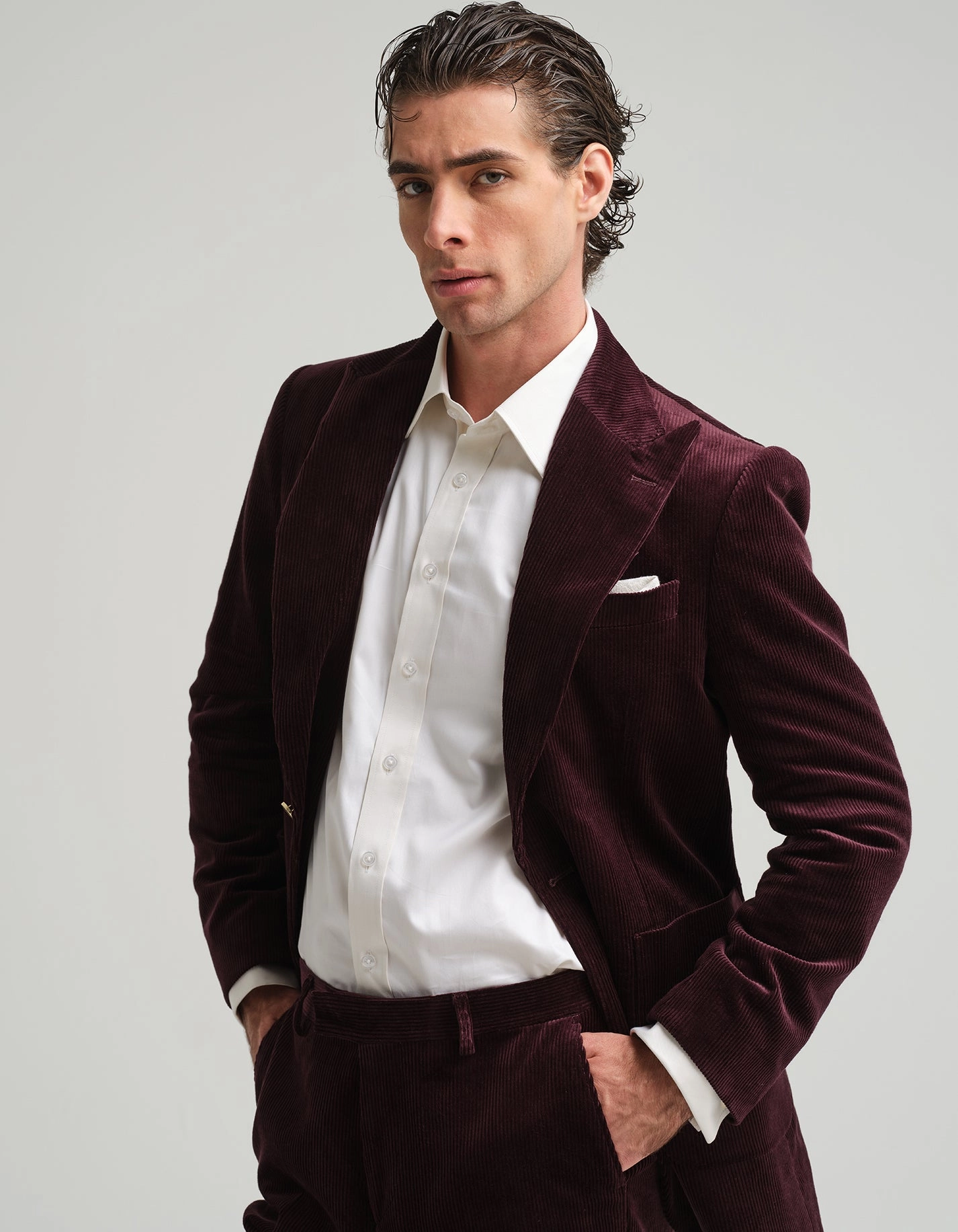 Aubergine Corduroy Suit