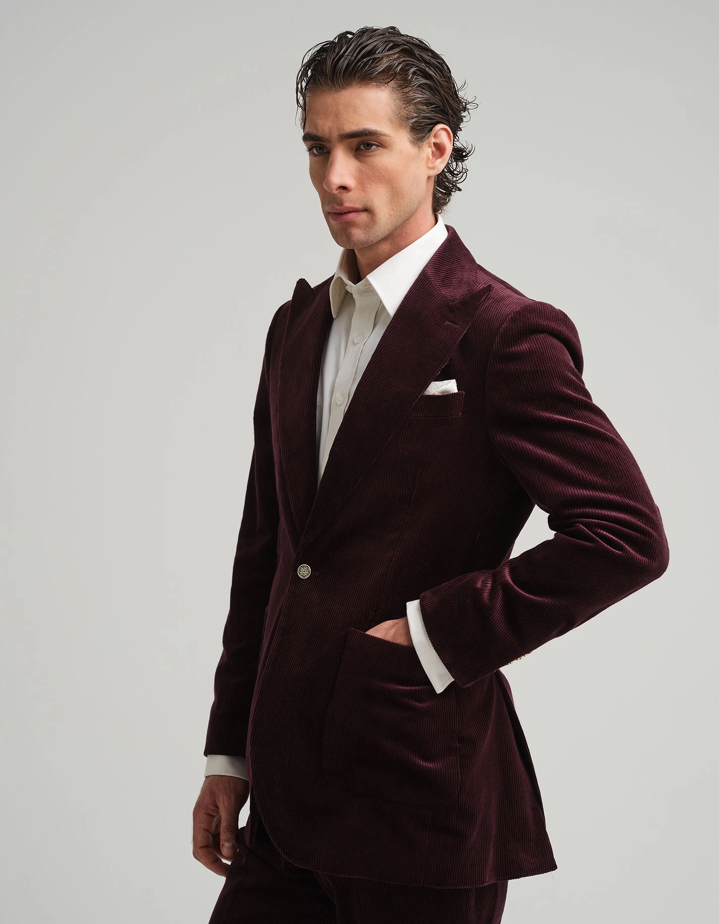 Aubergine Corduroy Suit