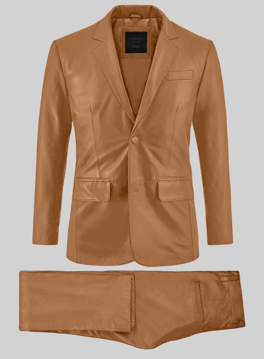 Bella Brown Leather Suit