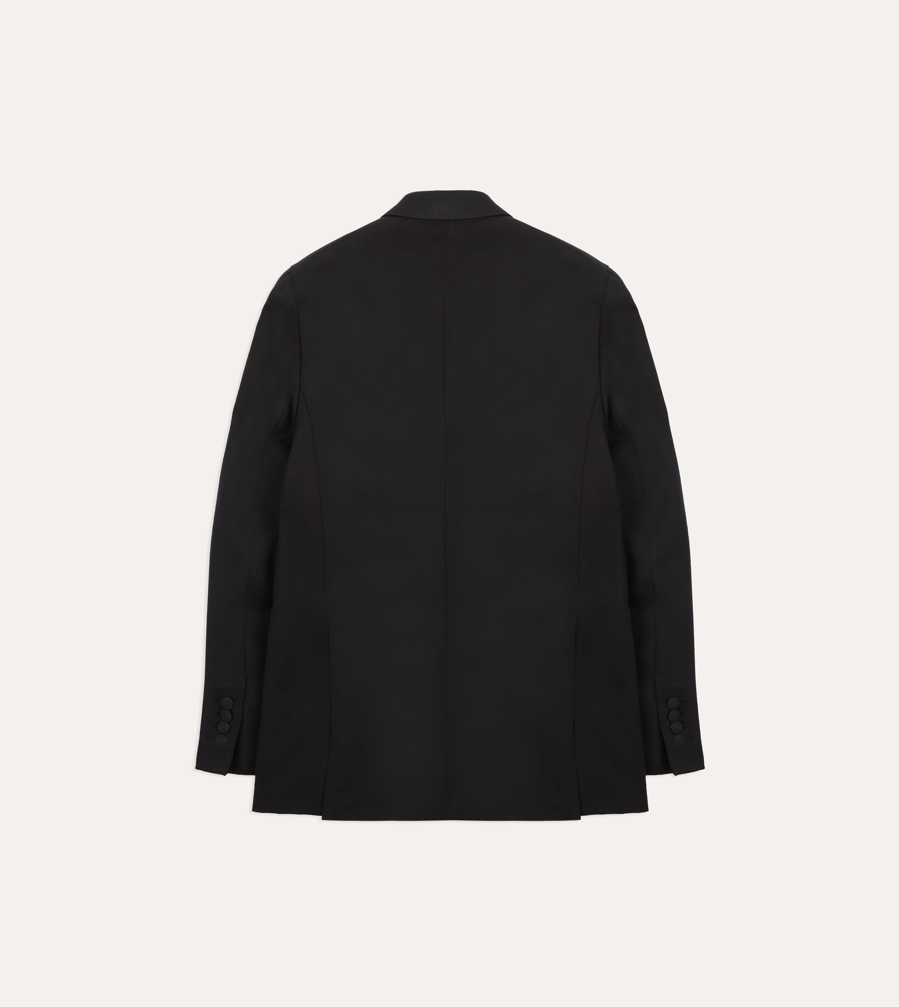 Black Barathea Wool Double-Breasted Dinner Jacket