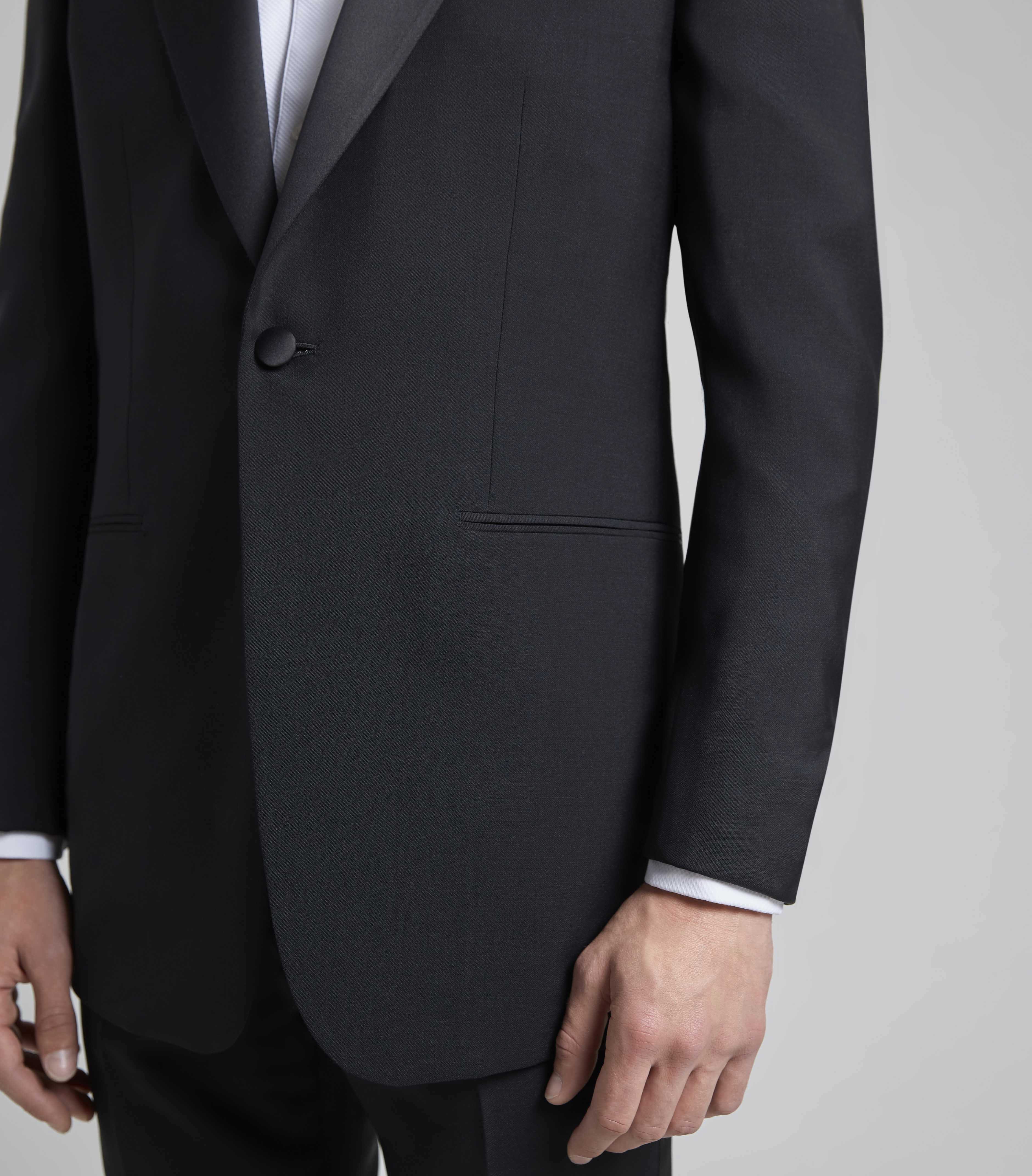 Black Wool/Mohair Single Breasted Dinner Suit