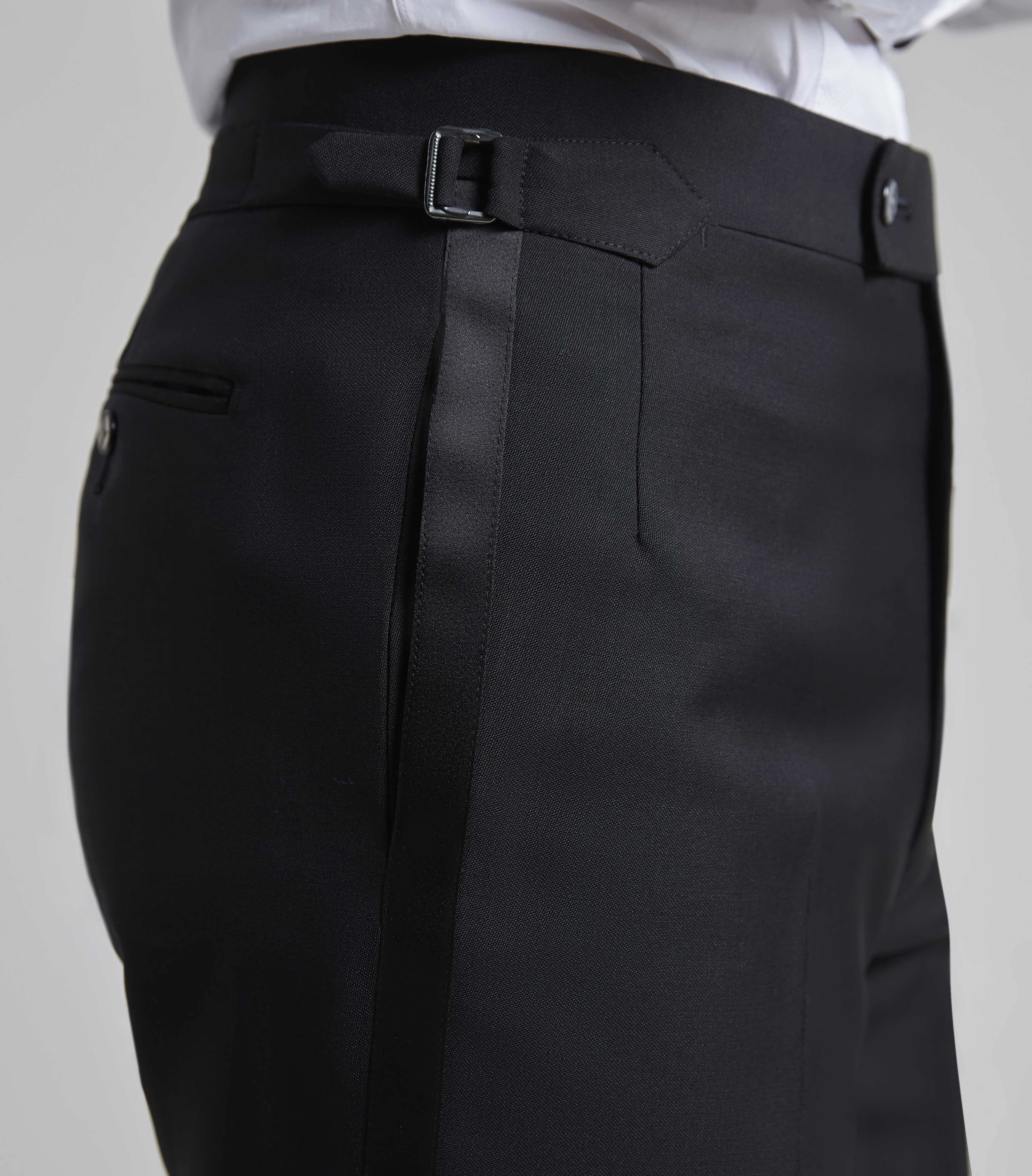 Black Wool/Mohair Single Breasted Dinner Suit