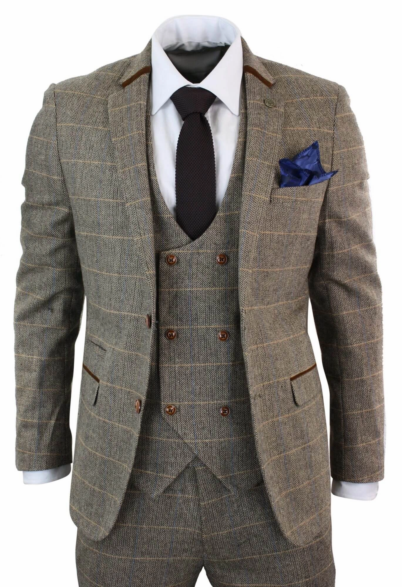 Blake 3 Piece Tweed Double Breasted Suit