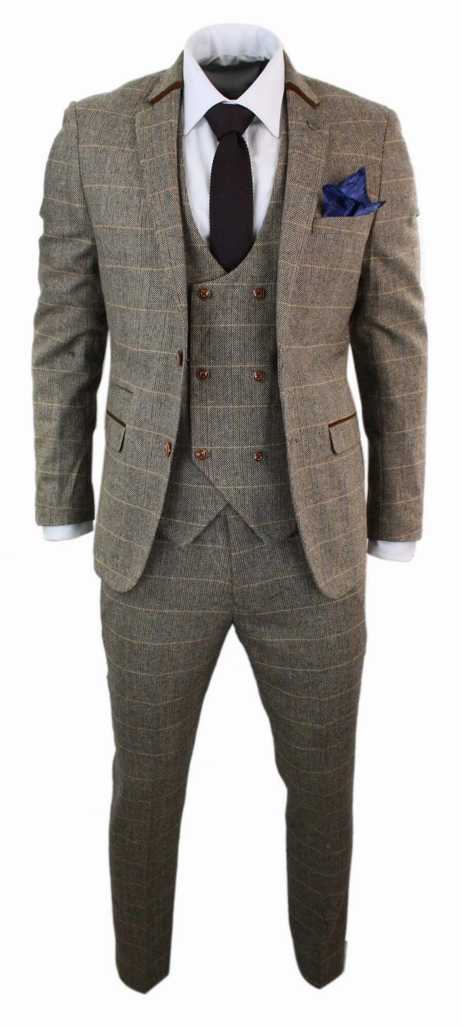 Blake 3 Piece Tweed Double Breasted Suit