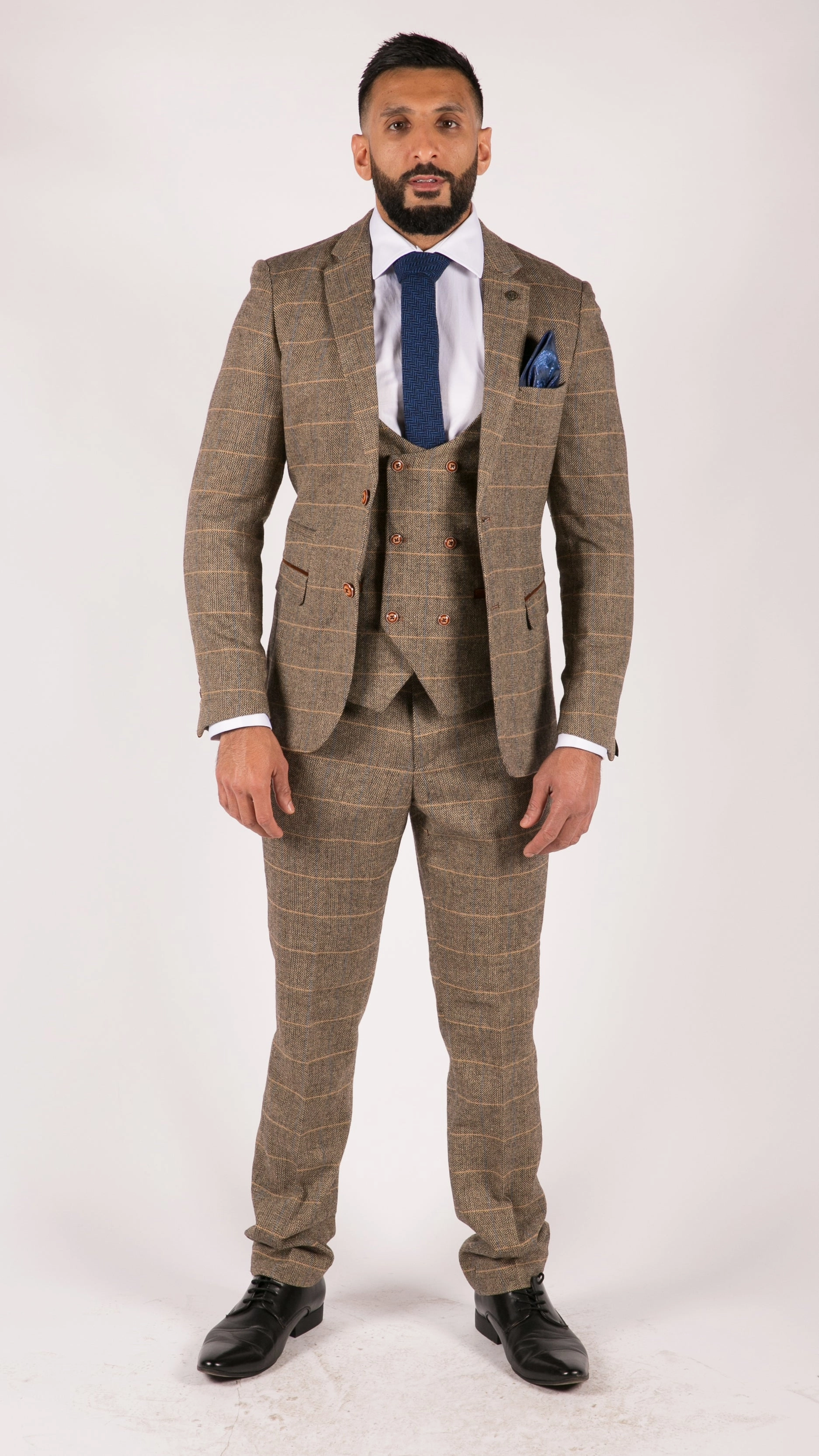 Blake 3 Piece Tweed Double Breasted Suit