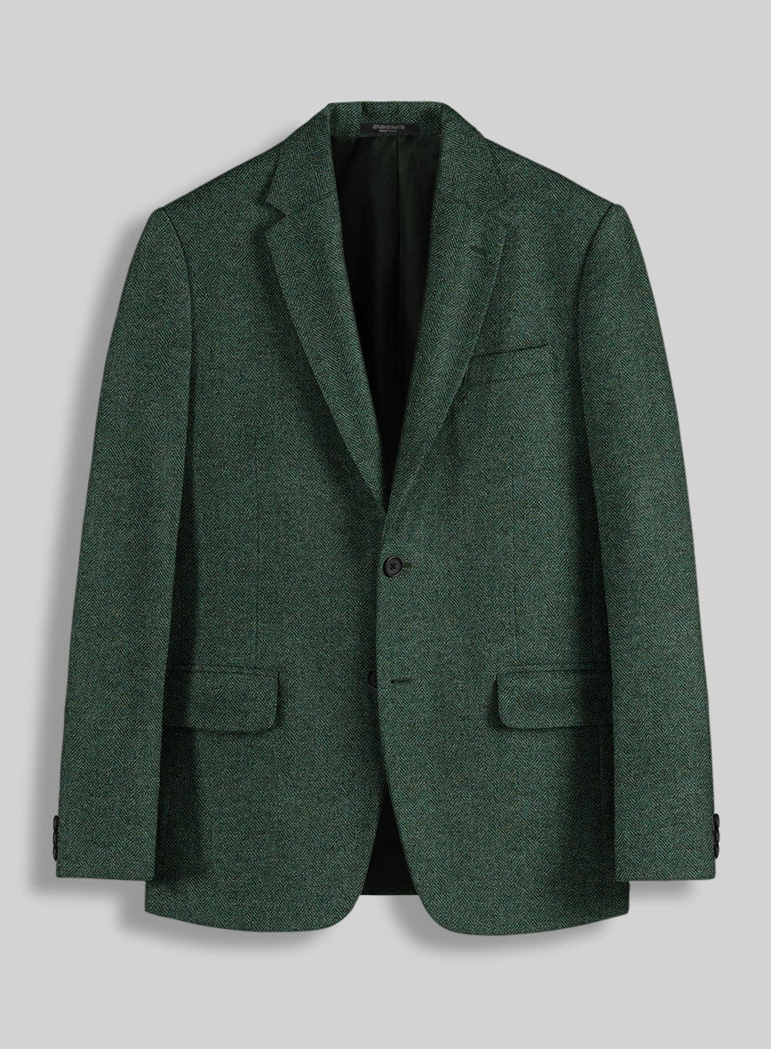 Bottle Green Herringbone Tweed Suit