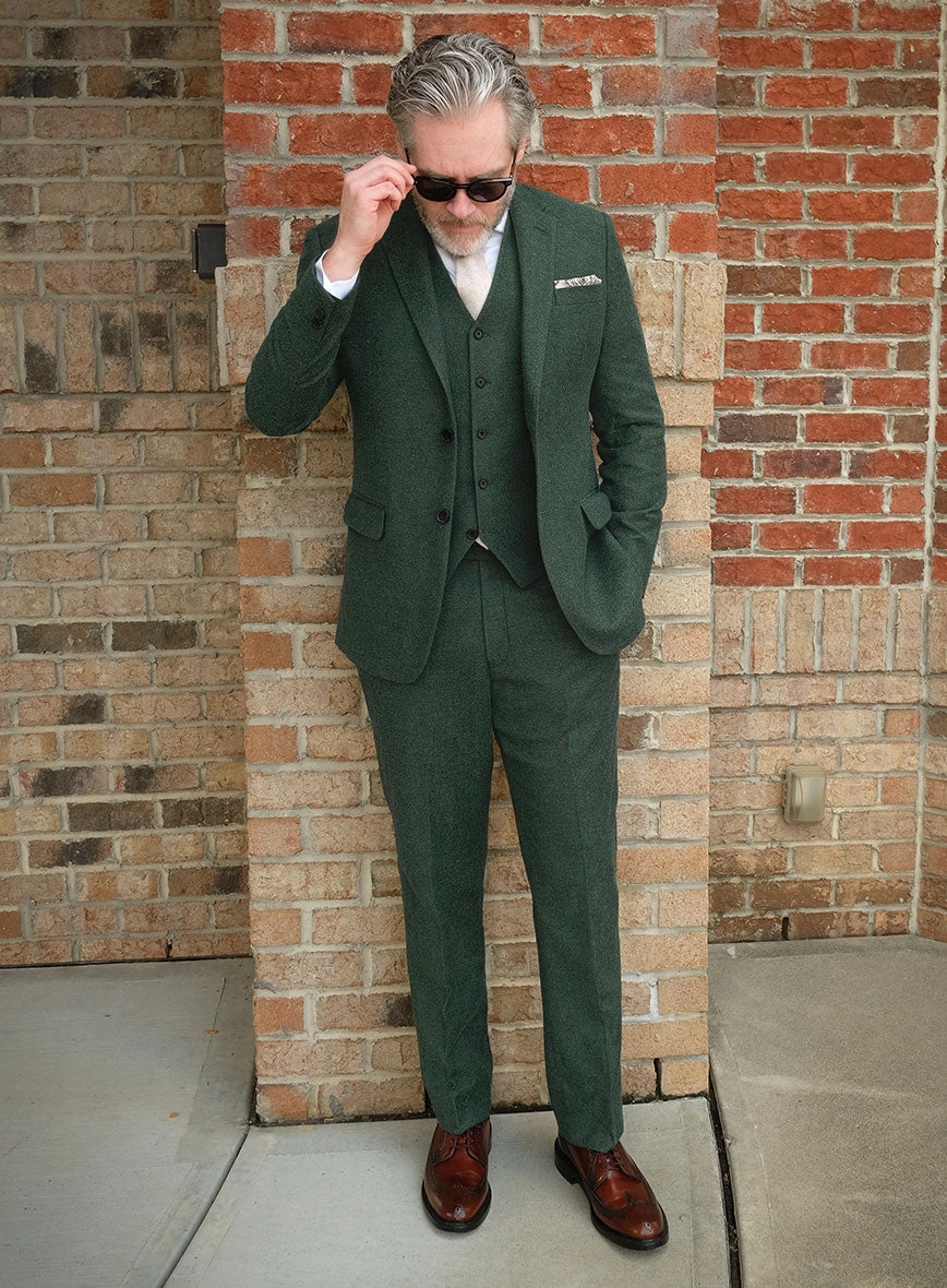 Bottle Green Herringbone Tweed Suit
