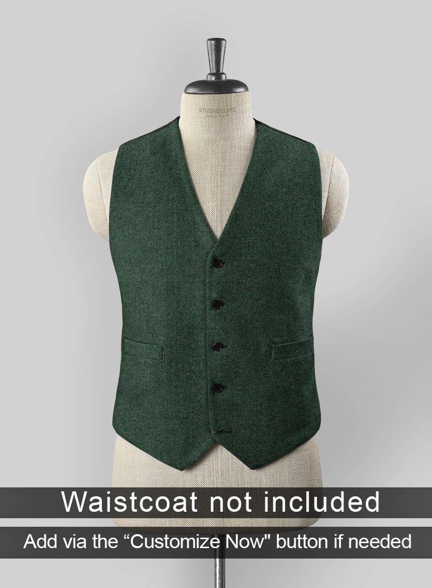 Bottle Green Herringbone Tweed Suit