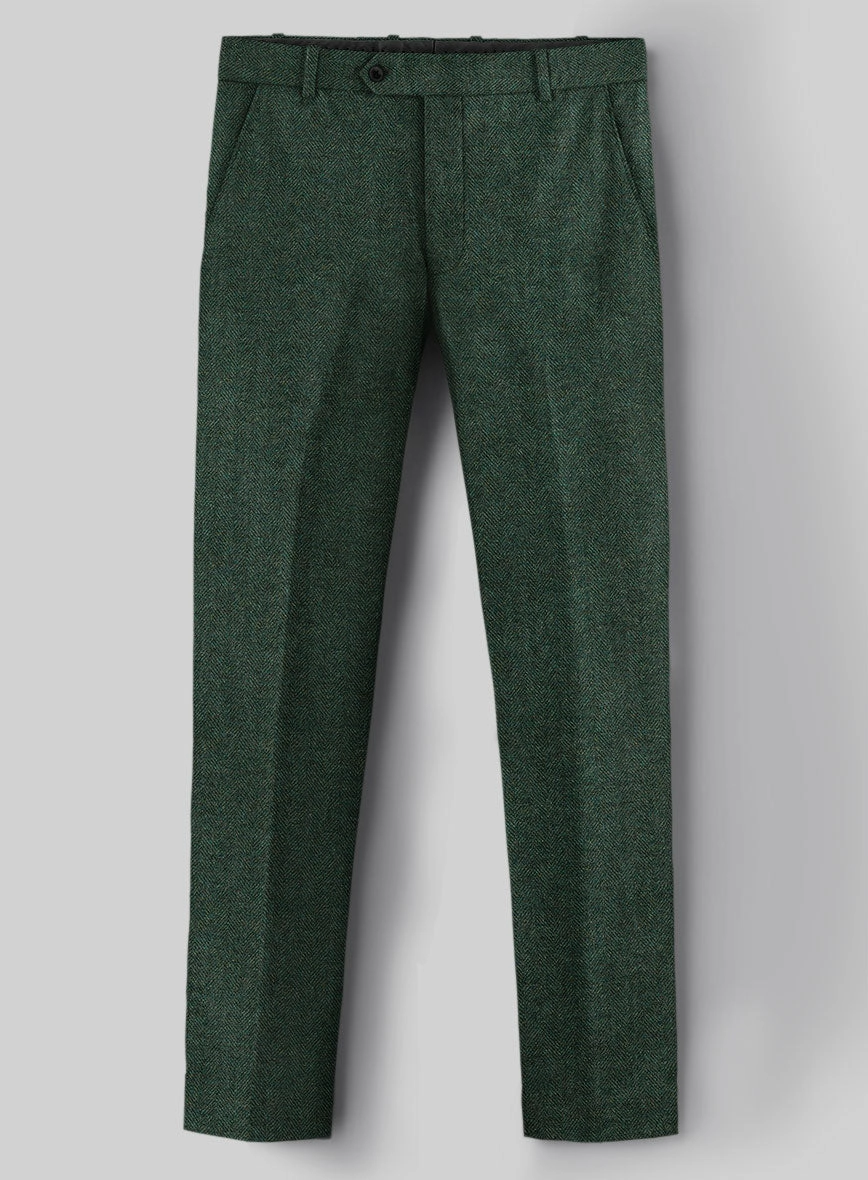 Bottle Green Herringbone Tweed Suit