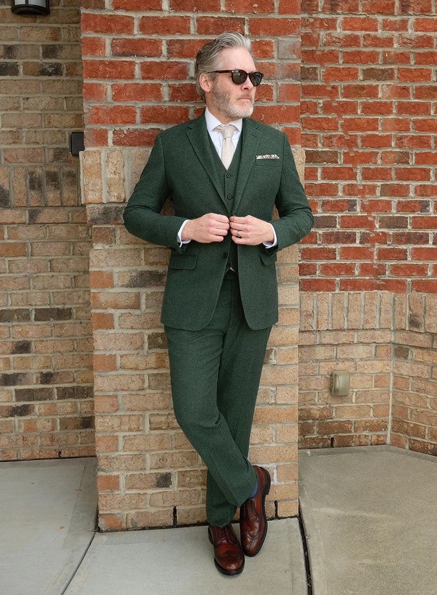 Bottle Green Herringbone Tweed Suit