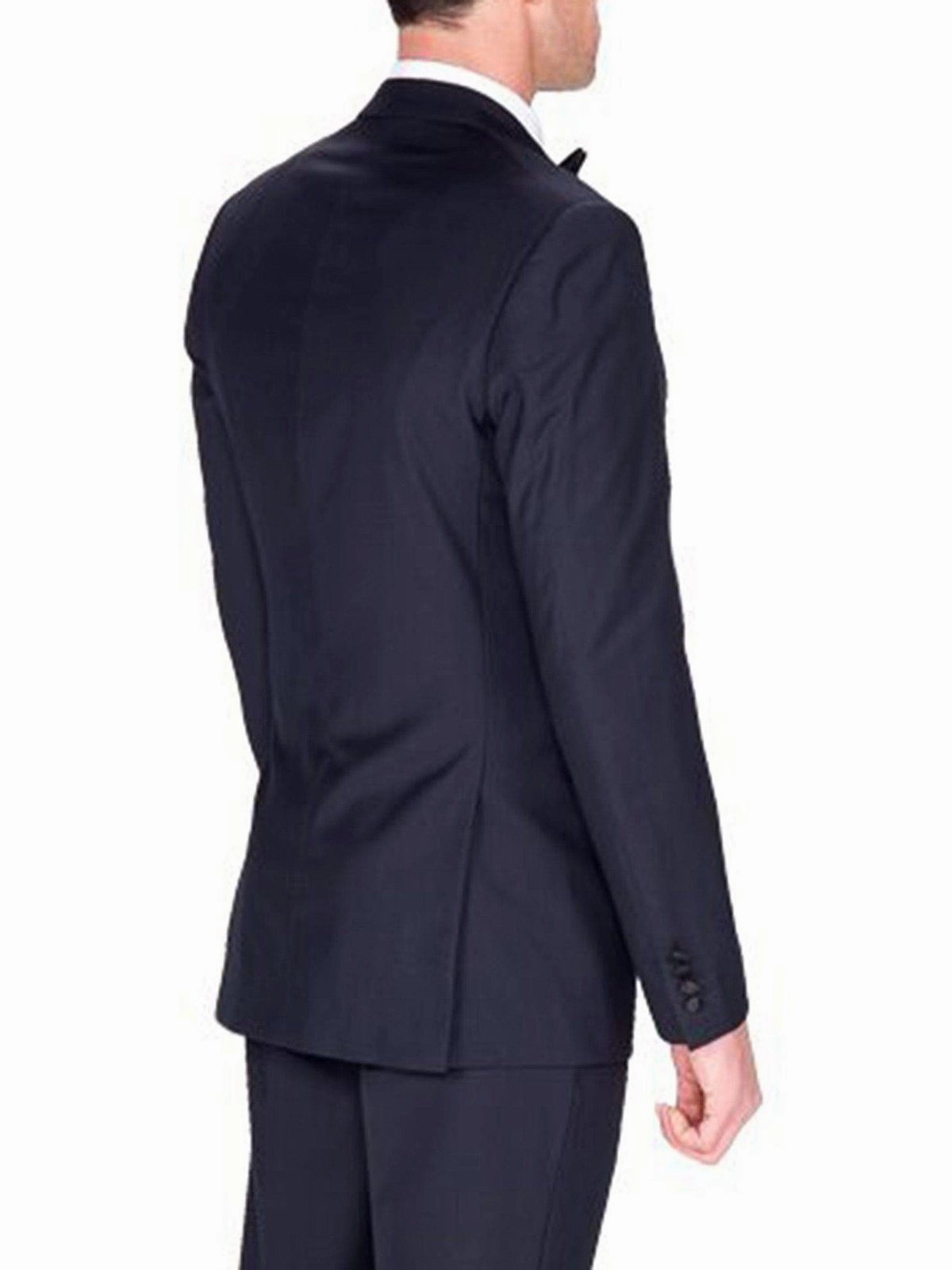 Braveman Slim Fit Navy Blue One Button Tuxedo Tux Suit With Peak Lapels