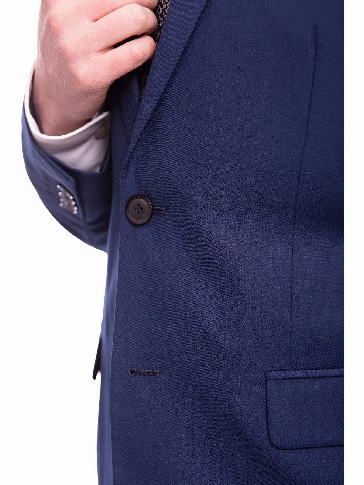 Braveman Slim Fit Solid Blue Two Button Suit