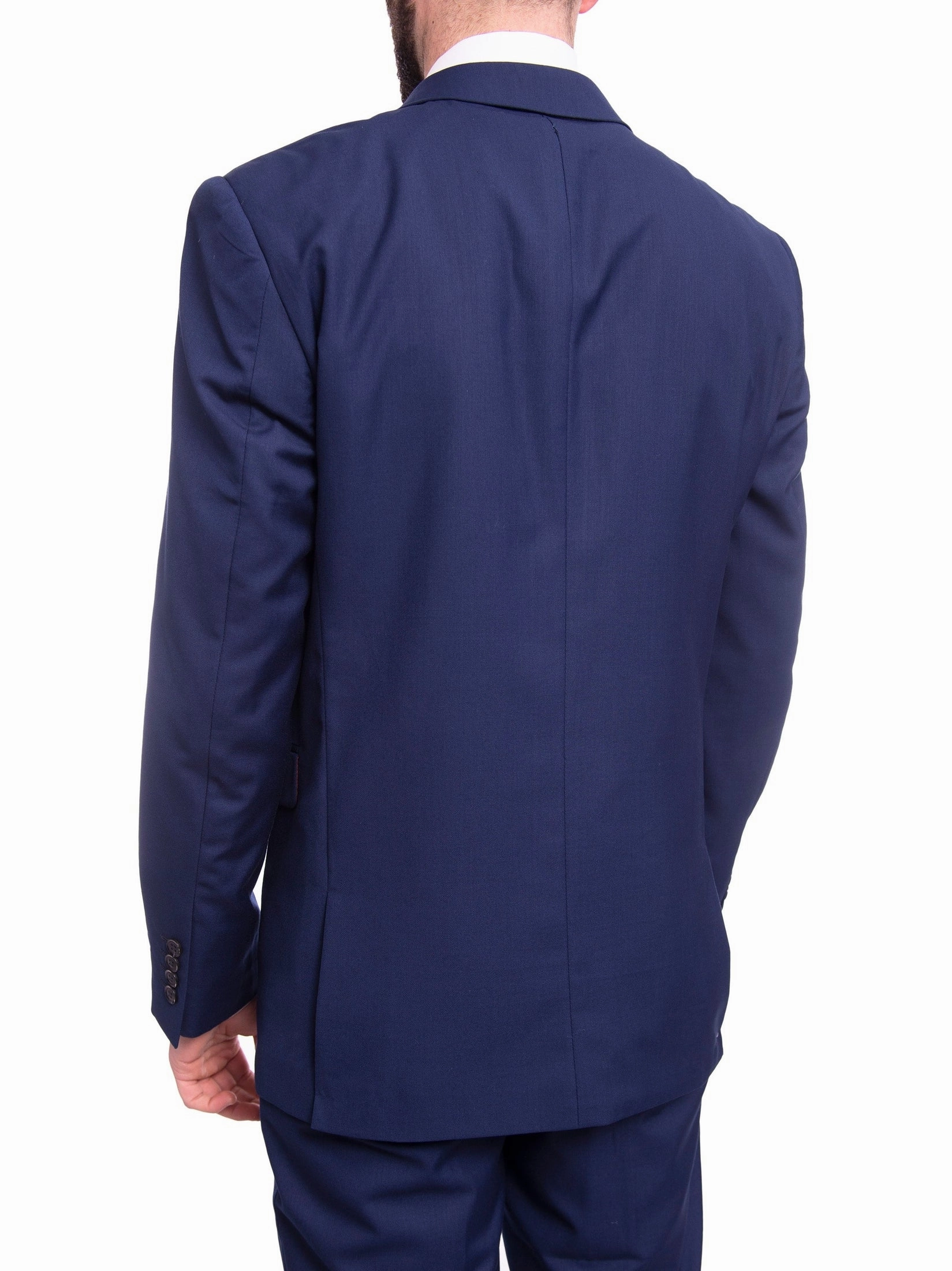 Braveman Slim Fit Solid Blue Two Button Suit