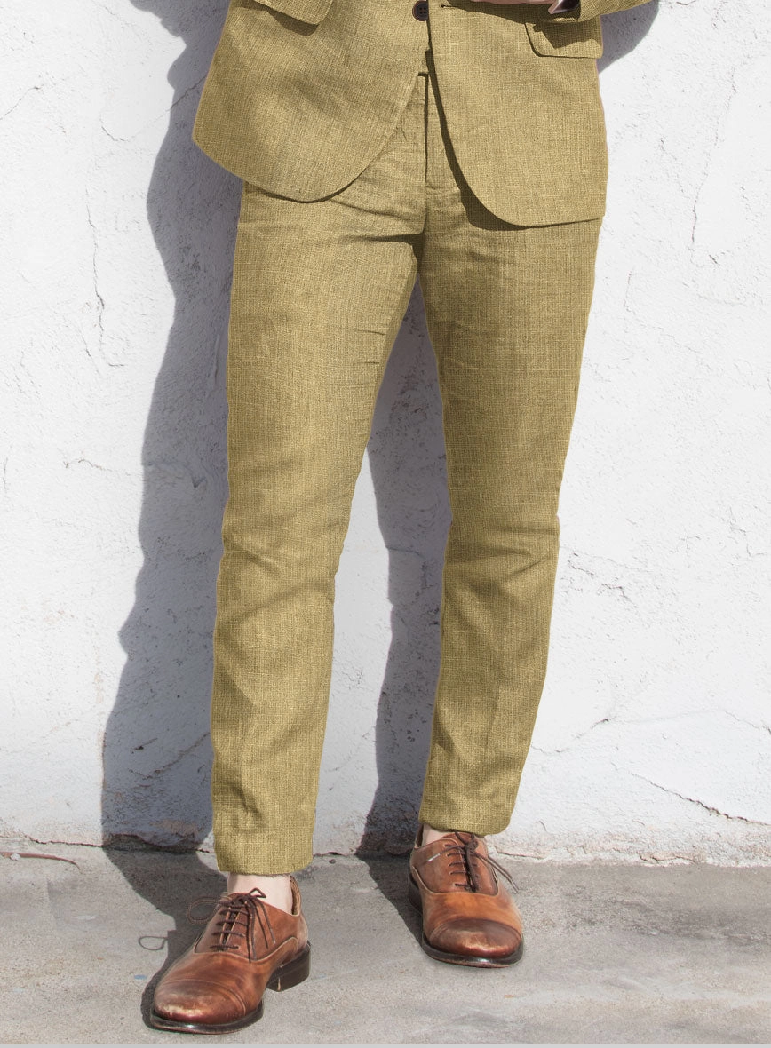 British Khaki Linen Suit