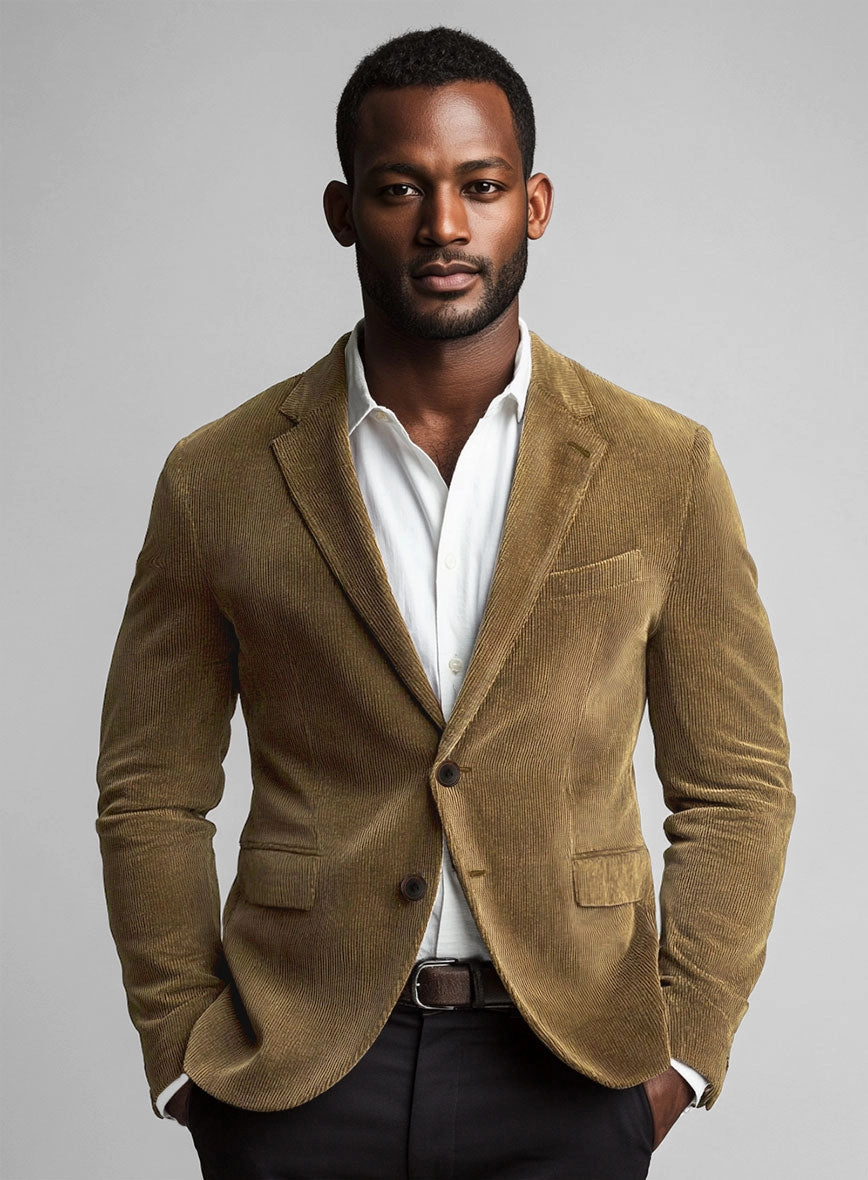Brown Stretch Pin Corduroy Suit