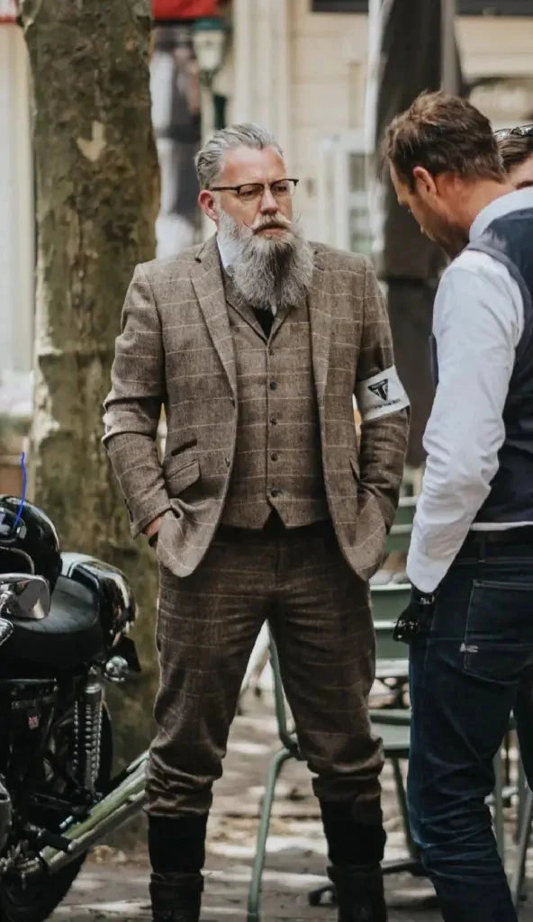 Brown Suit, 3-Piece Suit, Blazer, Waistcoat, and Trousers
