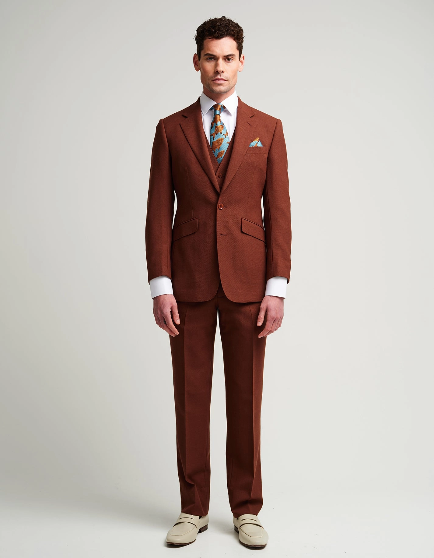 Burnt Orange Wool Suit