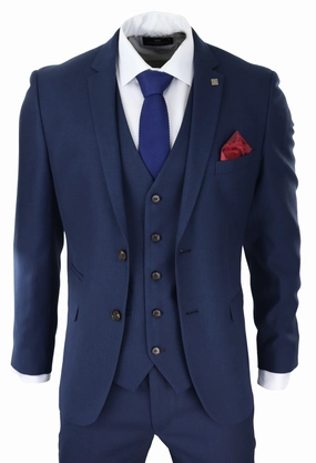 Calvin Wedding Navy 3 Piece Suit