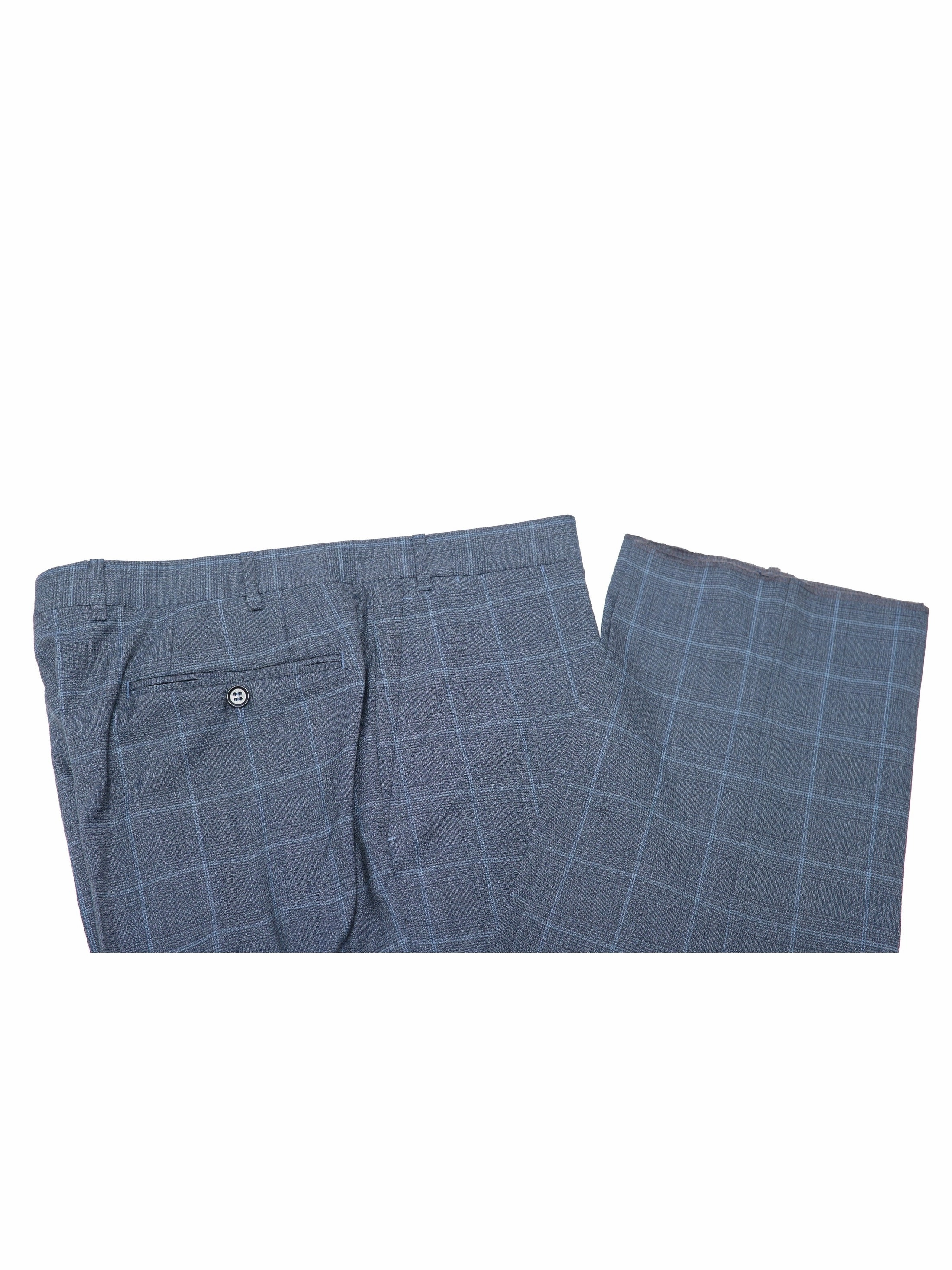Canali 1934 Mens Blue Plaid 44L Drop 7 100% Wool 2 Piece Suit
