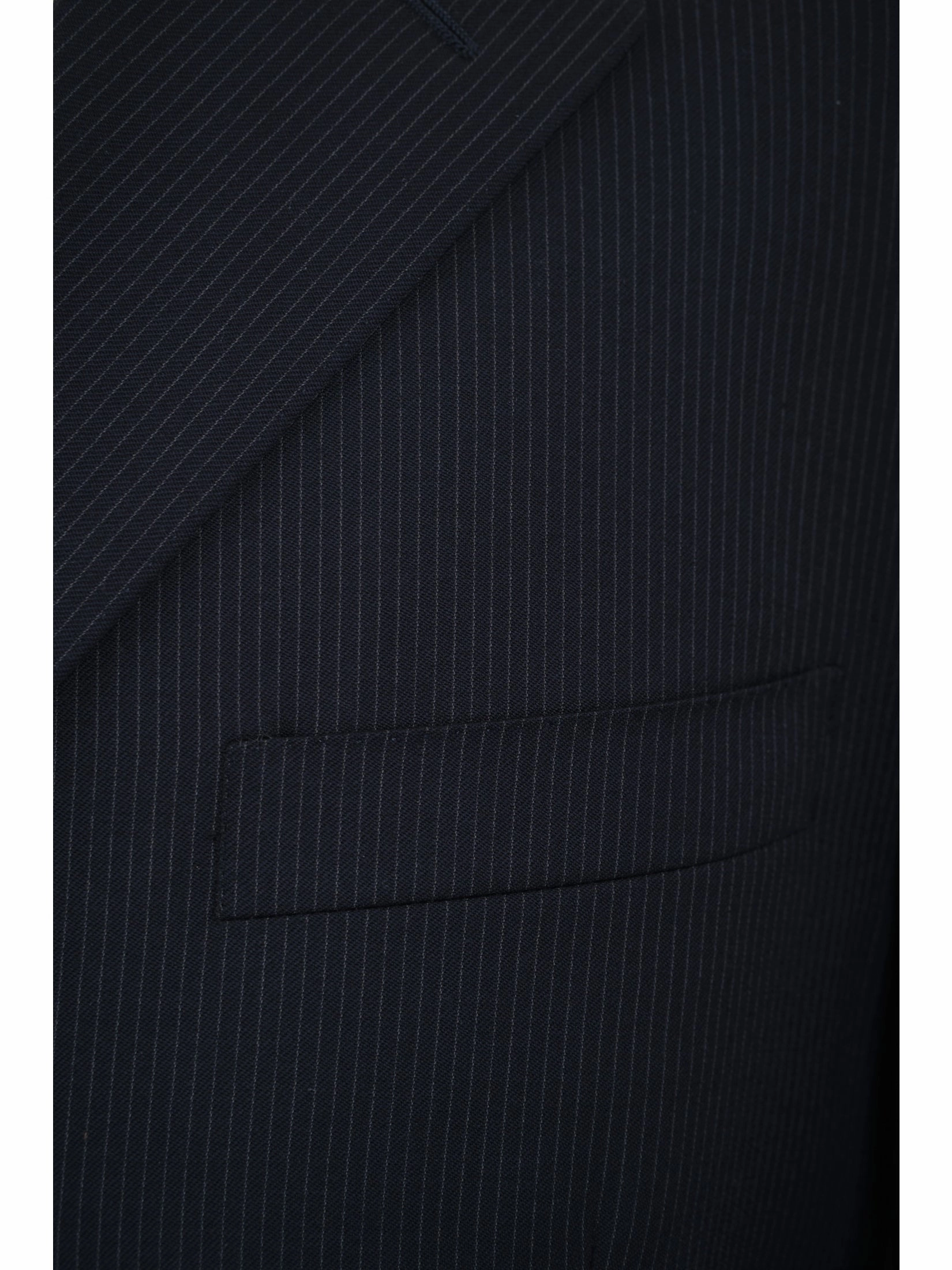 Canali Mens Navy Blue Pinstriped 44R Drop 4 100% Wool 3 Button Suit