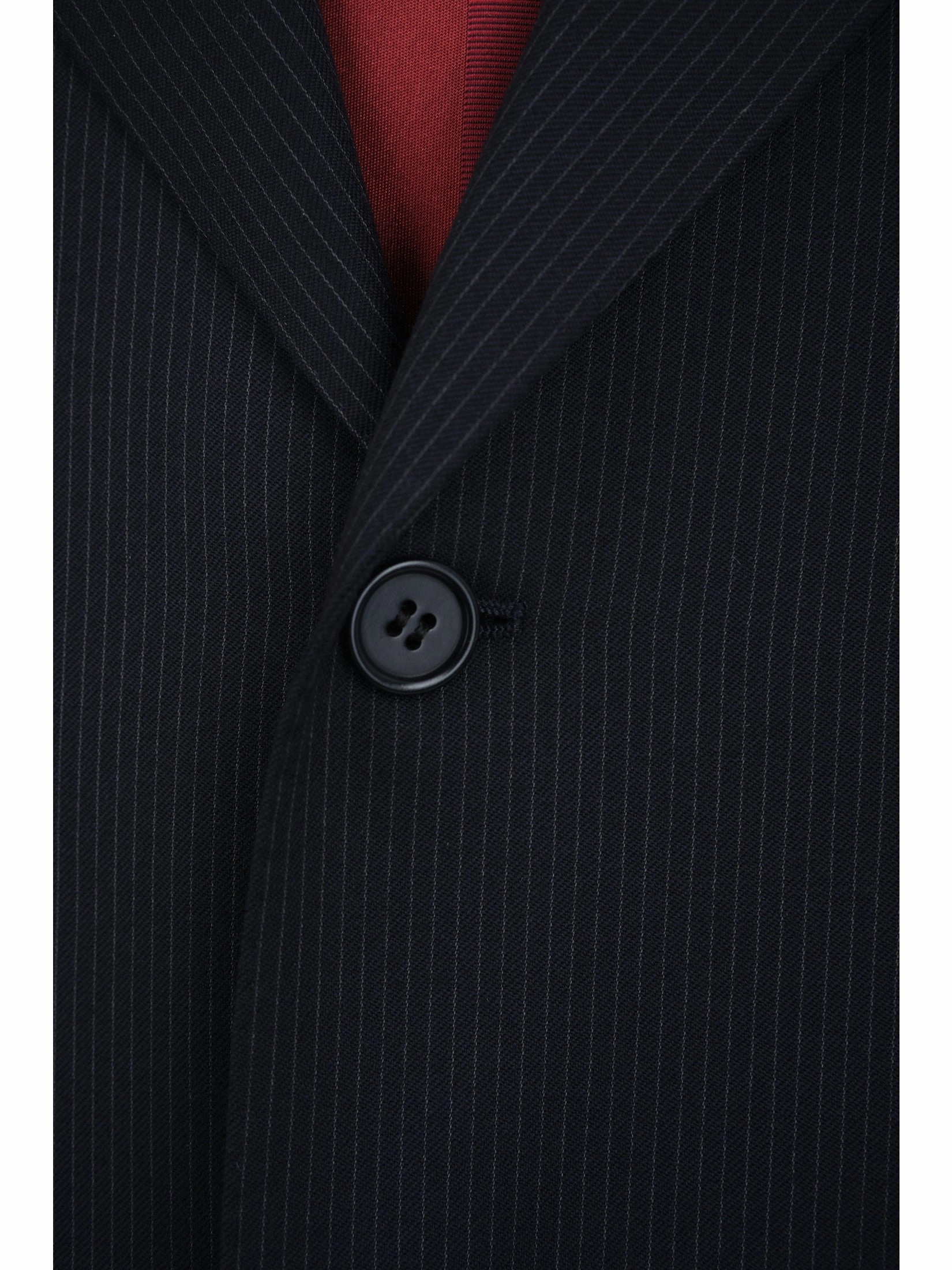 Canali Mens Navy Blue Pinstriped 44R Drop 4 100% Wool 3 Button Suit