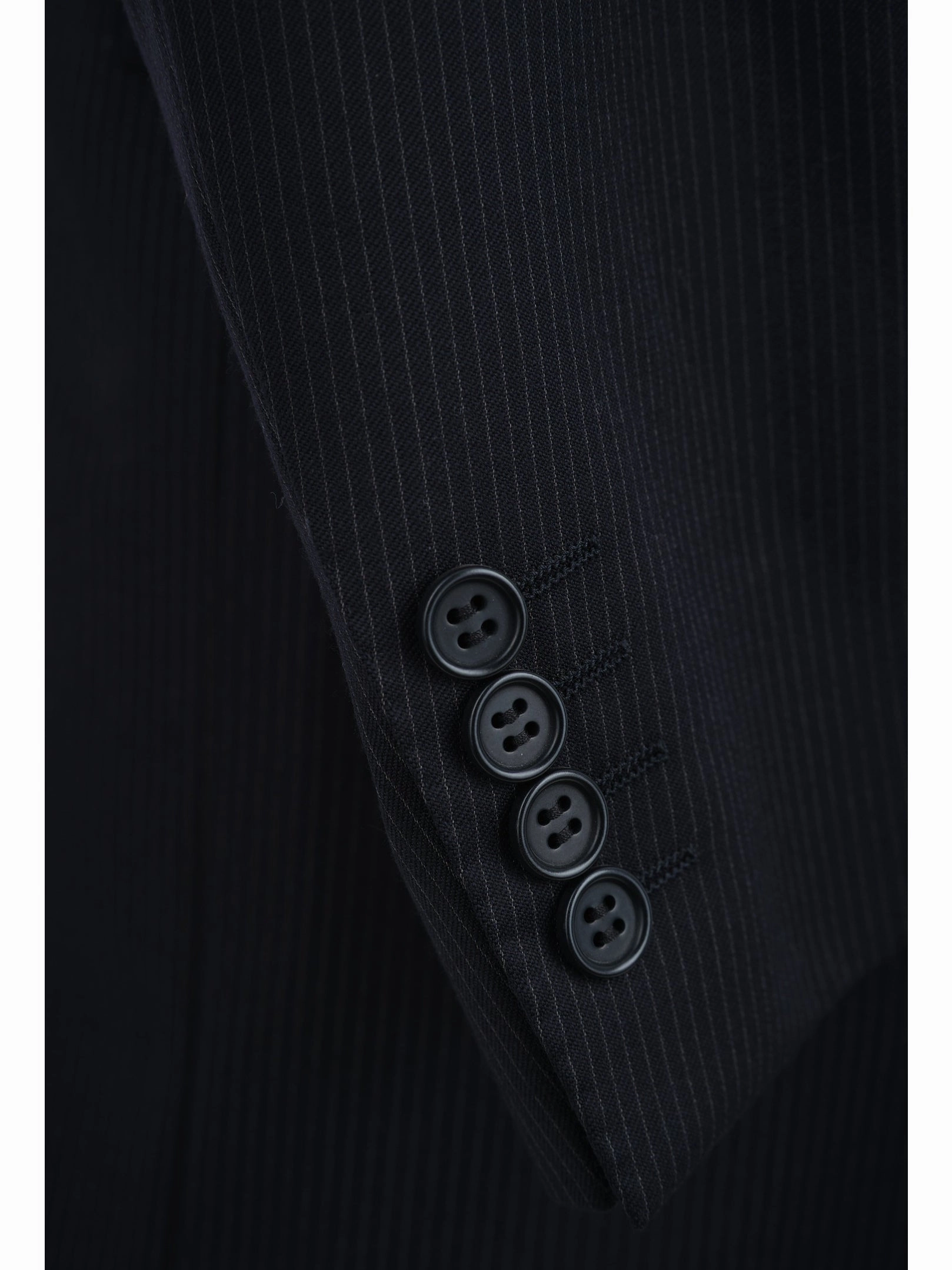 Canali Mens Navy Blue Pinstriped 44R Drop 4 100% Wool 3 Button Suit