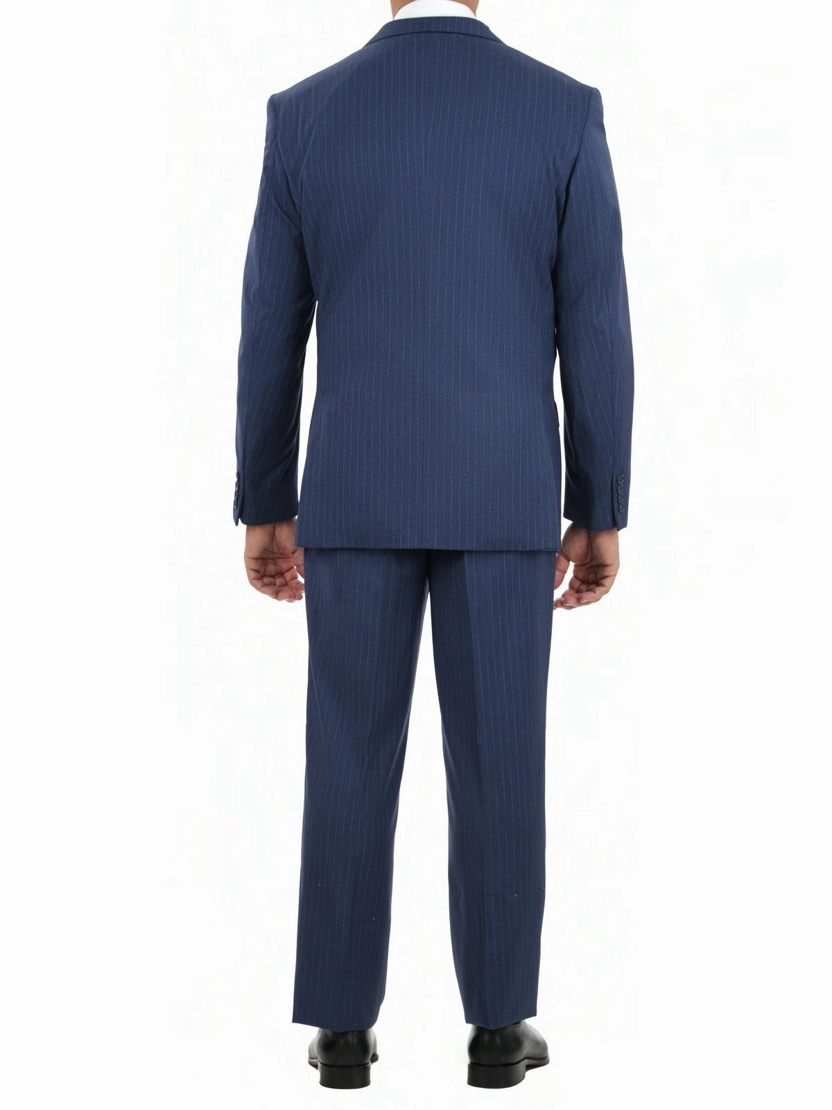 Caravelli Mens Blue Striped Two Button 2 Piece Suit