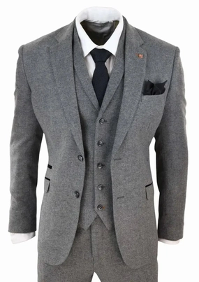 Cavani - Three-Piece Suit - Martez Grey Tweed