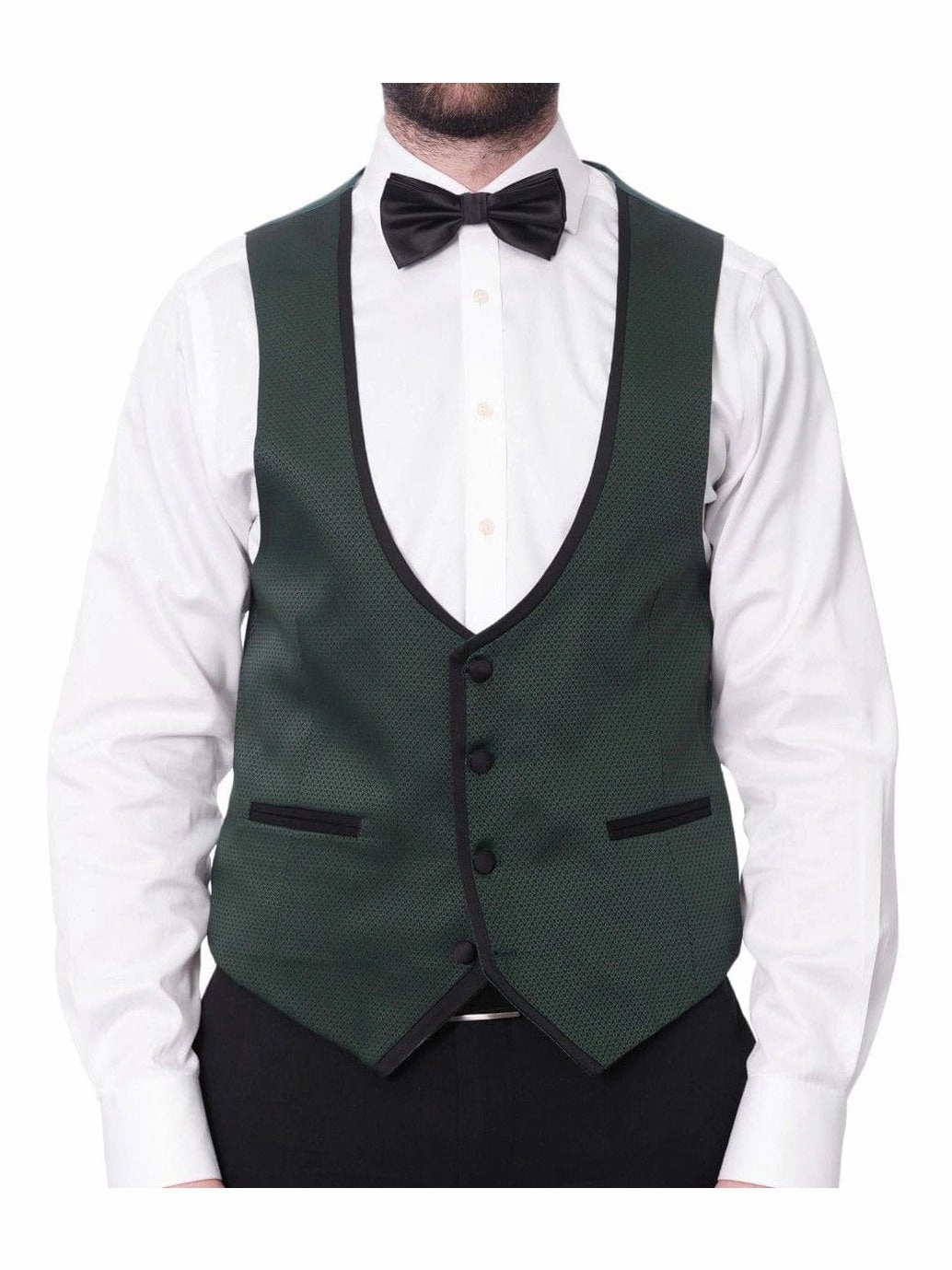 Cengizhan Baybars Mens Slim Fit Emerald Green 3-piece Tuxedo Suit Peak Lapels