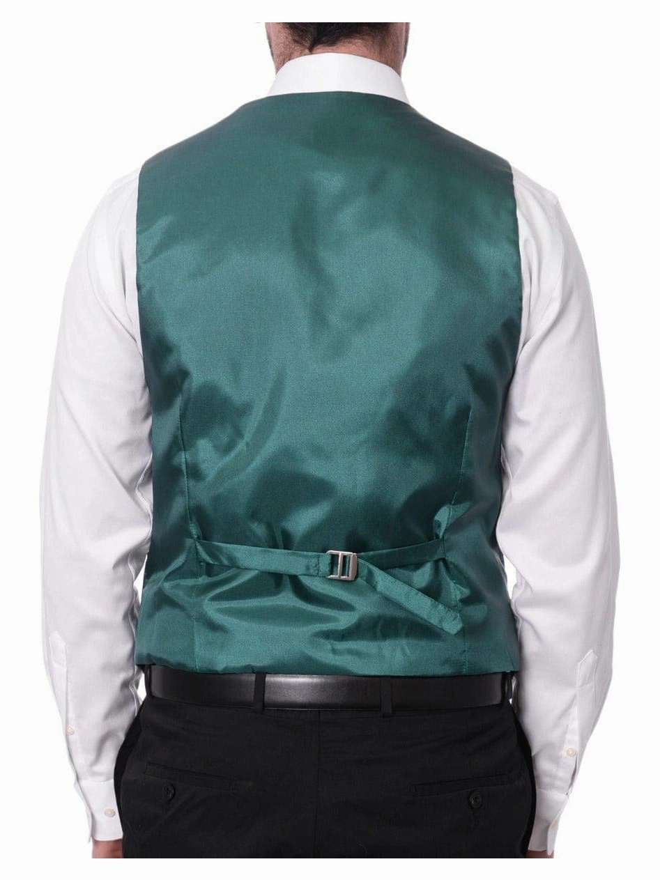 Cengizhan Baybars Mens Slim Fit Emerald Green 3-piece Tuxedo Suit Peak Lapels