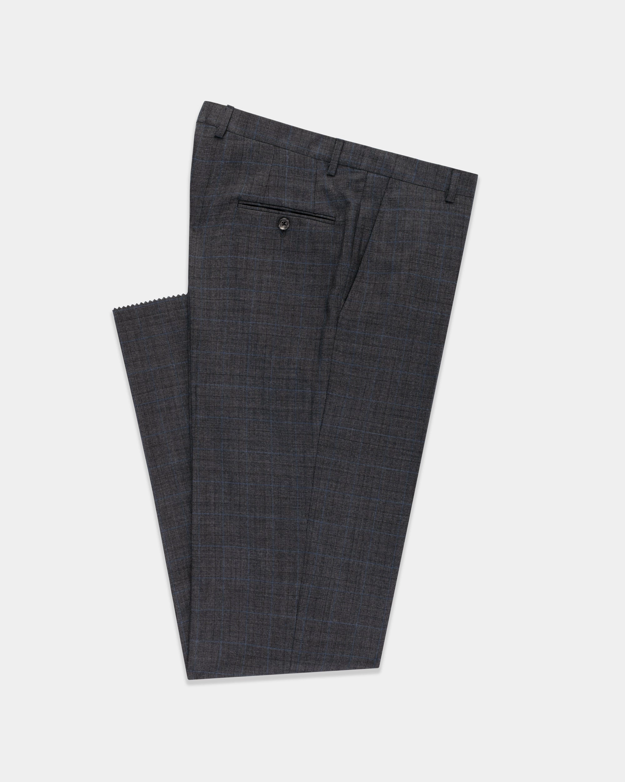 CHARCOAL/BLUE SHADOW PLAID SUIT