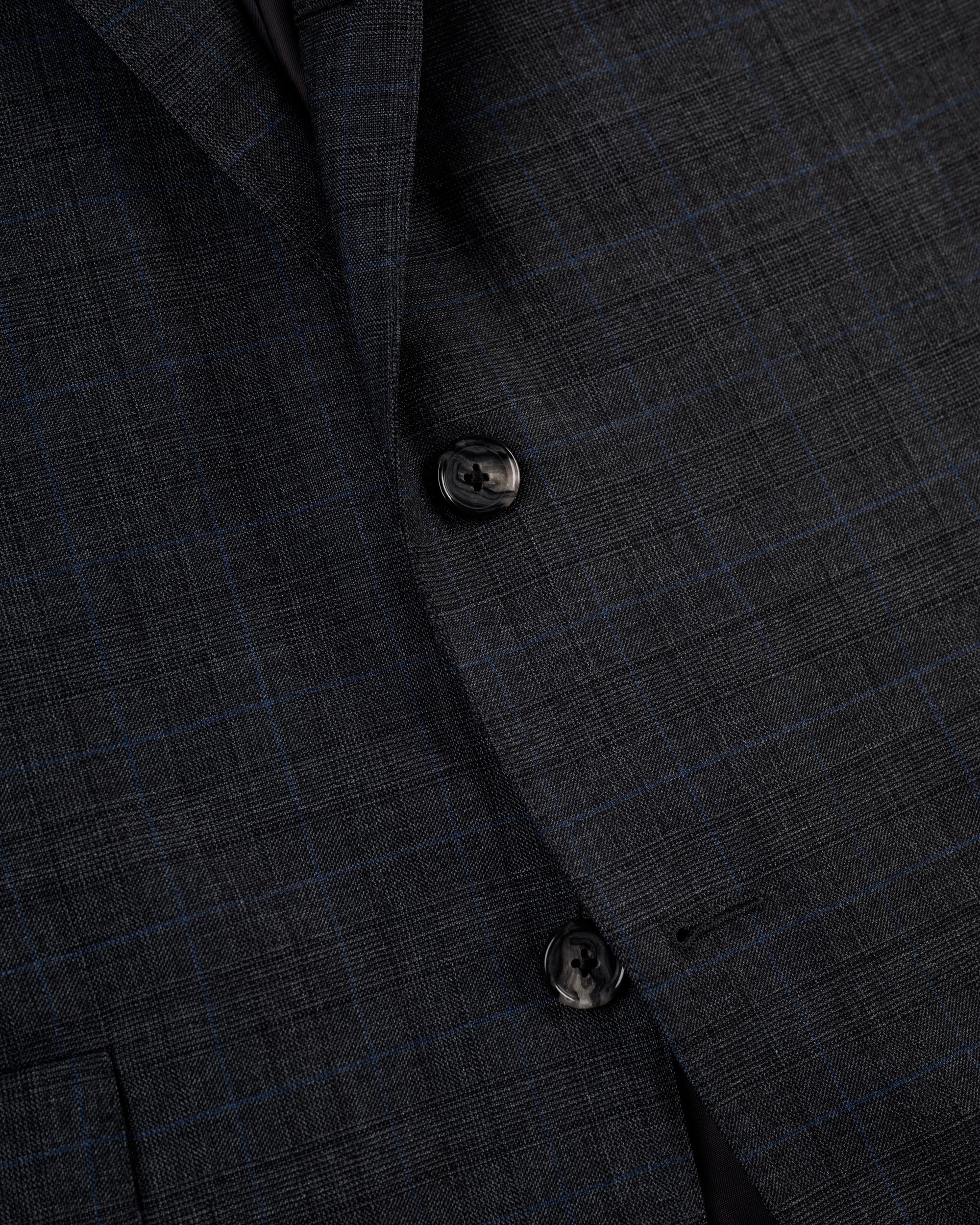 CHARCOAL/BLUE SHADOW PLAID SUIT