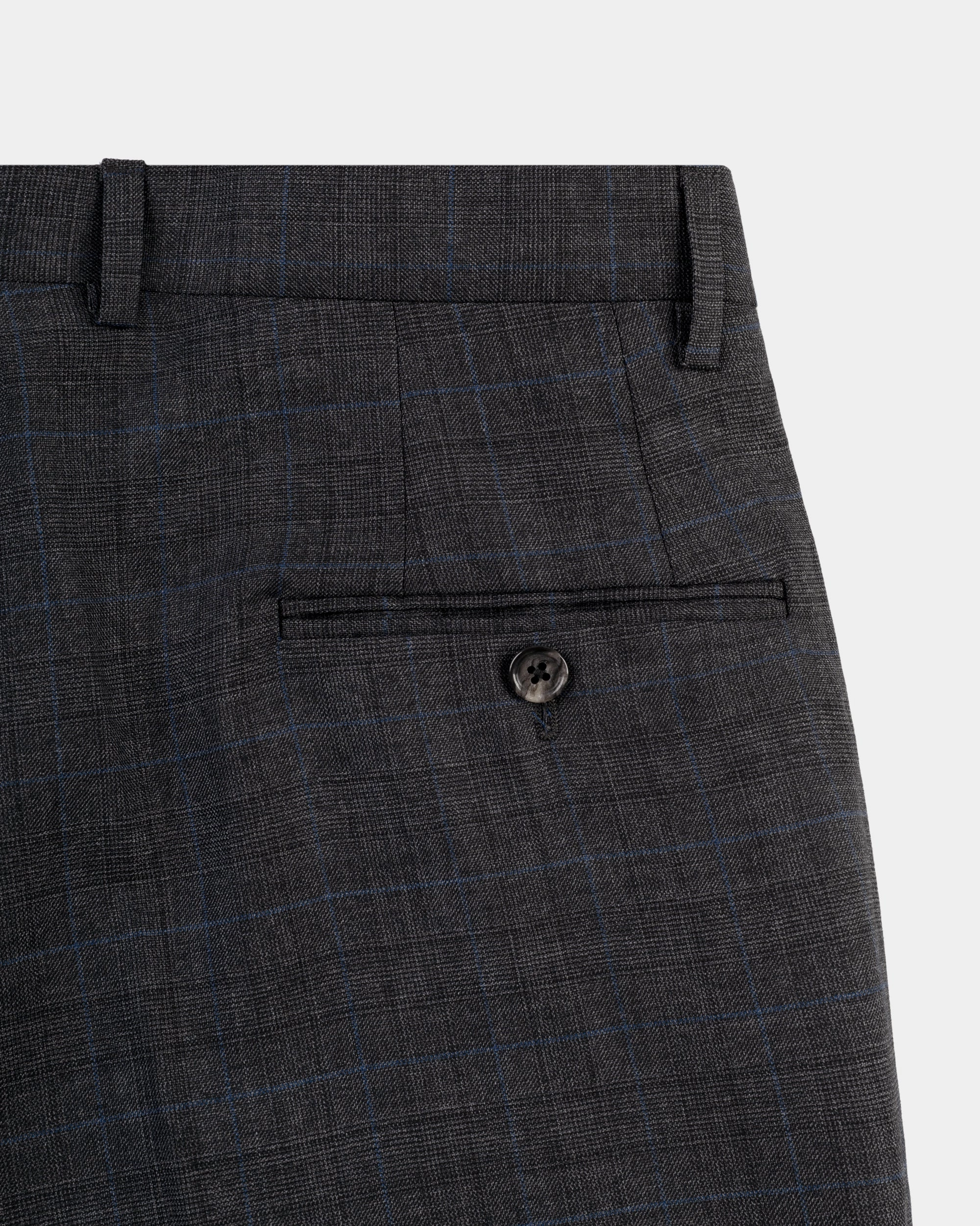 CHARCOAL/BLUE SHADOW PLAID SUIT