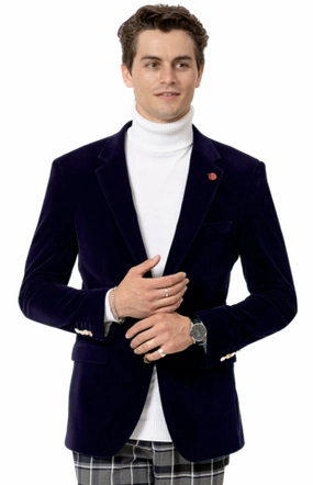 Circinus Collection: Navy Solid Velvet Blazer