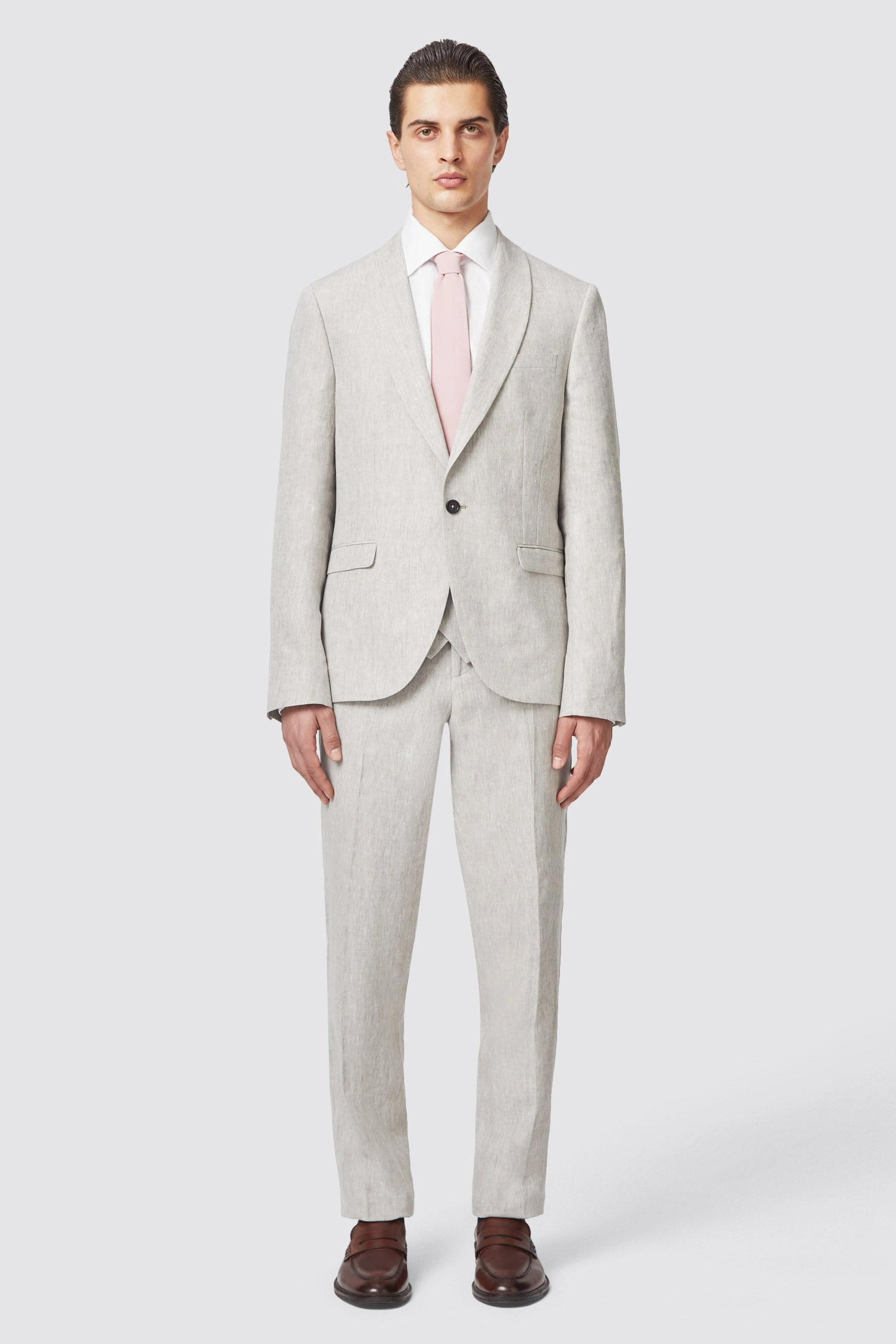Claremont Slim Fit Stone Linen Suit