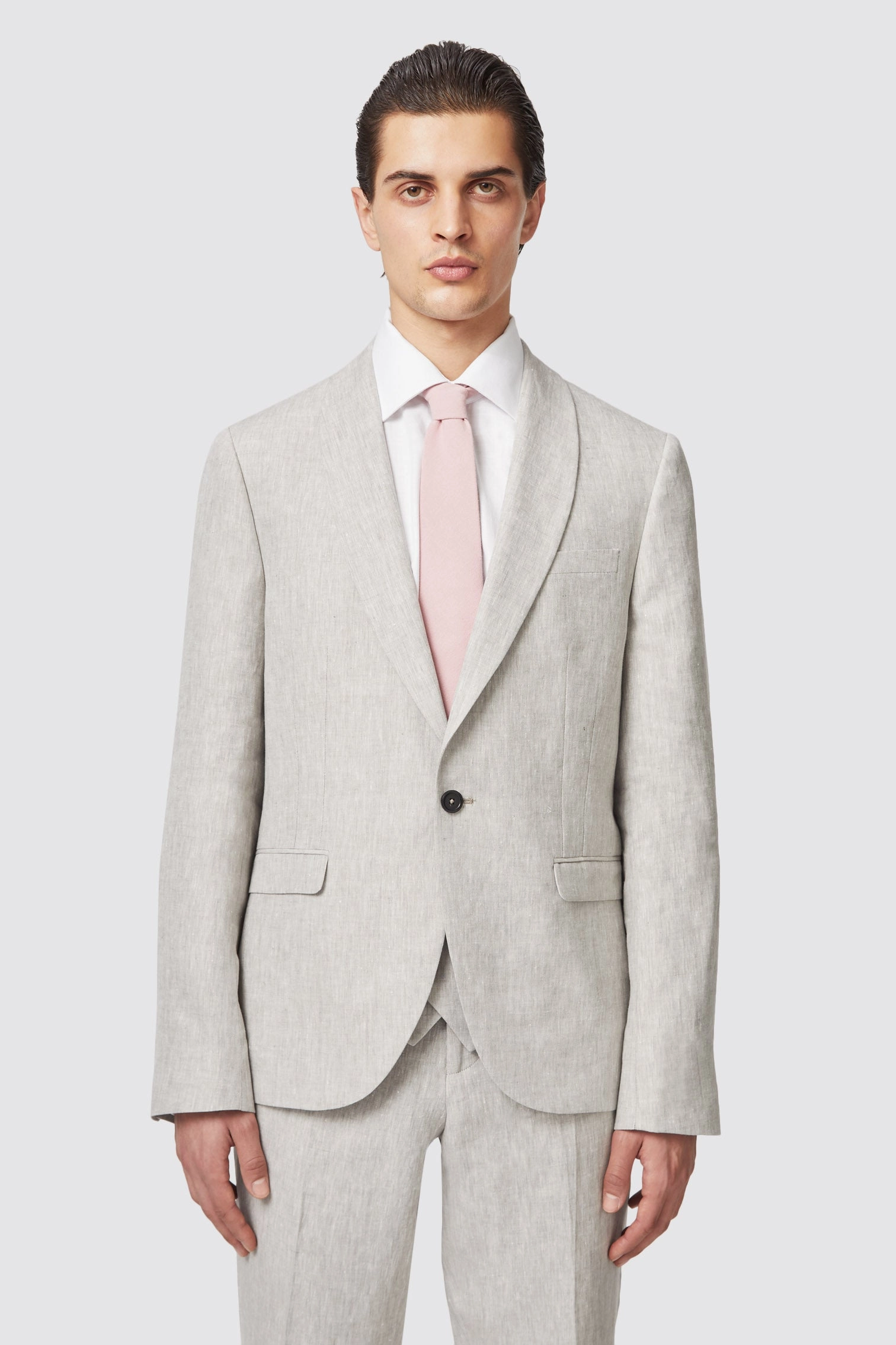 Claremont Slim Fit Stone Linen Suit