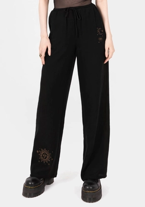 Cosmos Embroidered Wide Leg Trousers